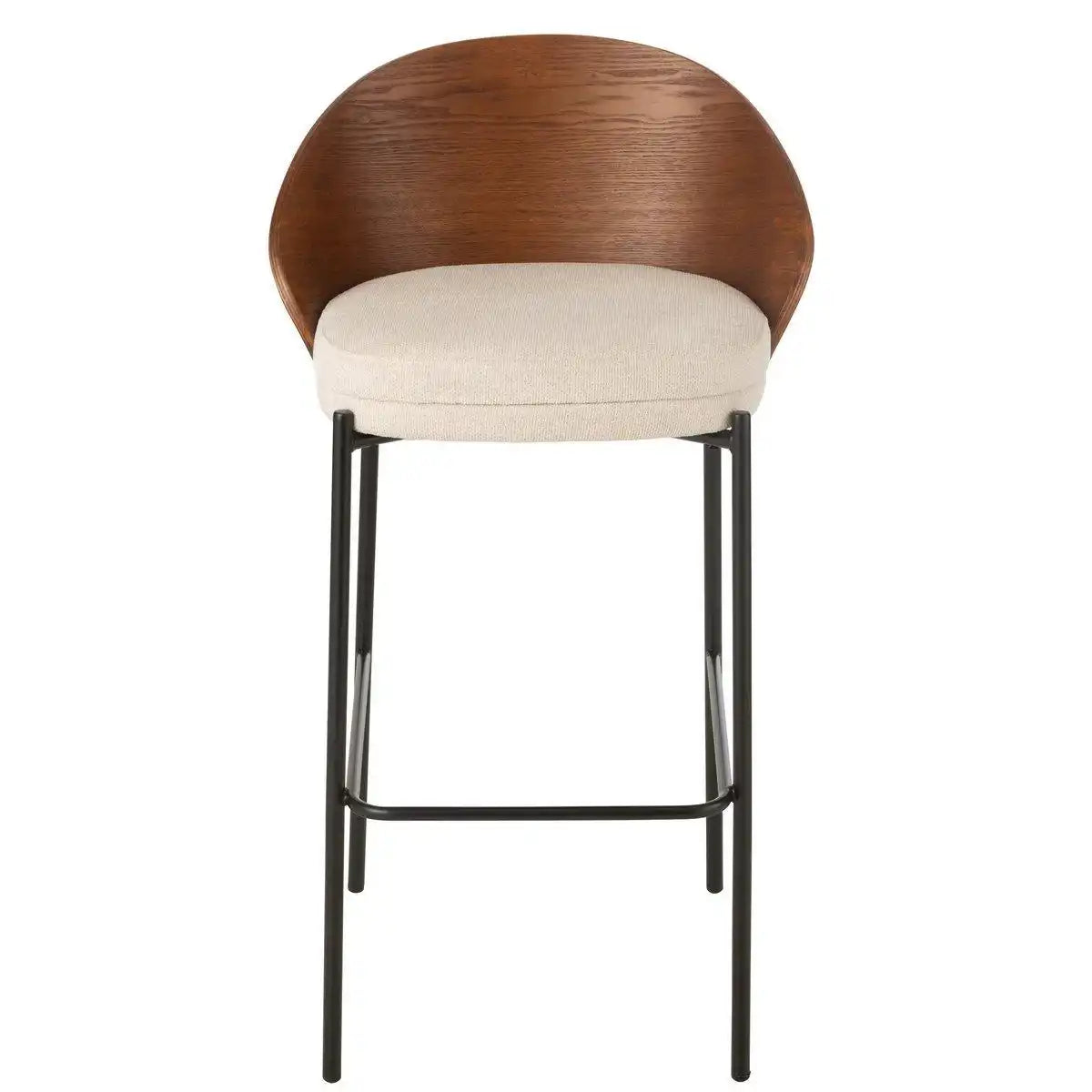 J-Line Barhocker Lone Sperrholz/Metall Braun/Beige - HomeDesign Knaus