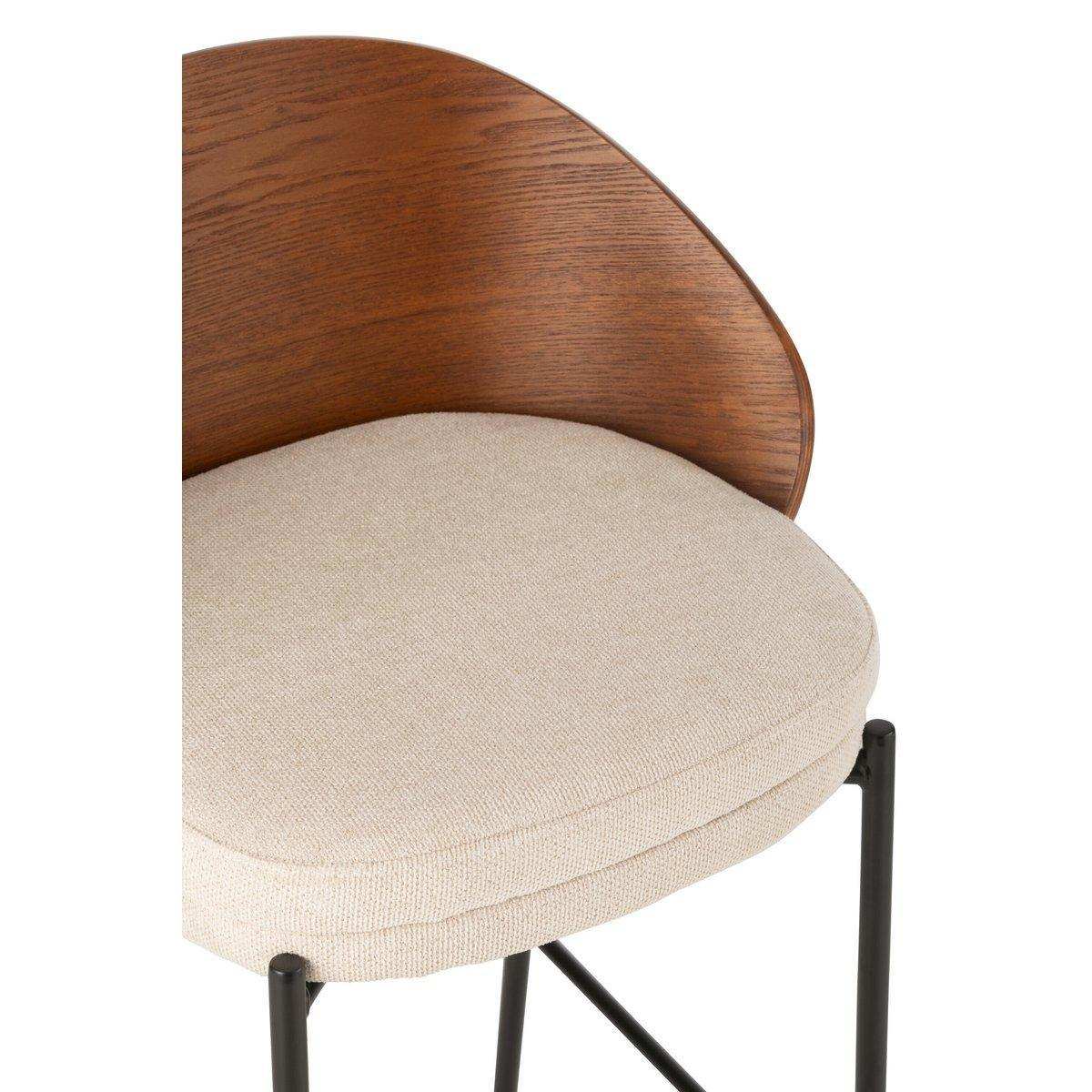 J-Line Barhocker Lone Sperrholz/Metall Braun/Beige - HomeDesign Knaus