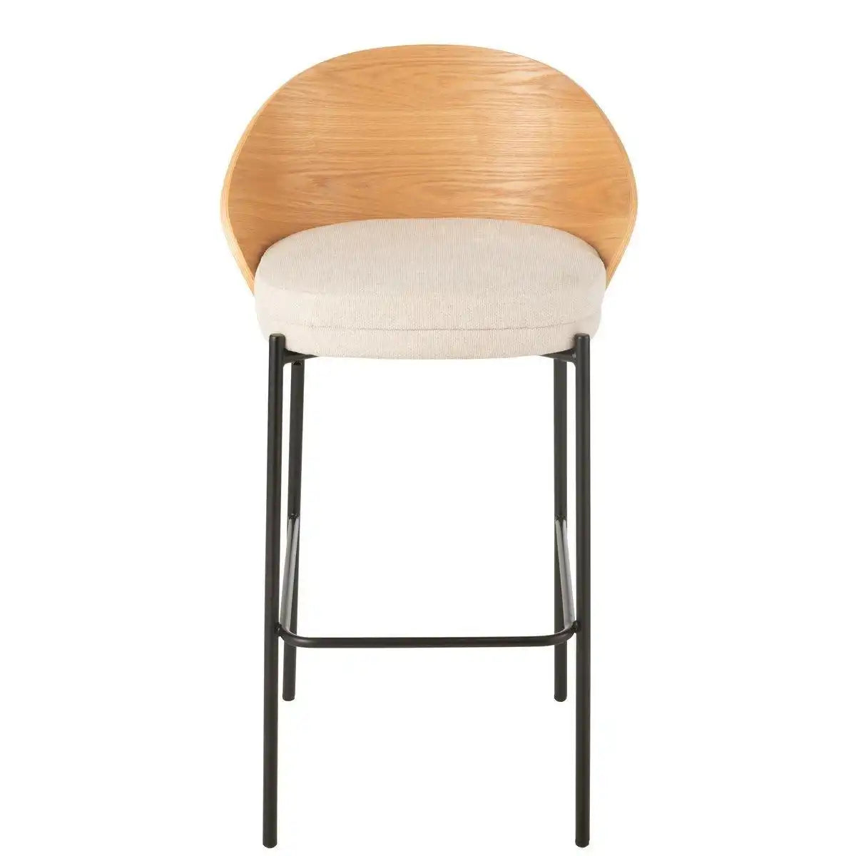 J-Line Barhocker Lone Sperrholz/Metall Natur/Beige - HomeDesign Knaus