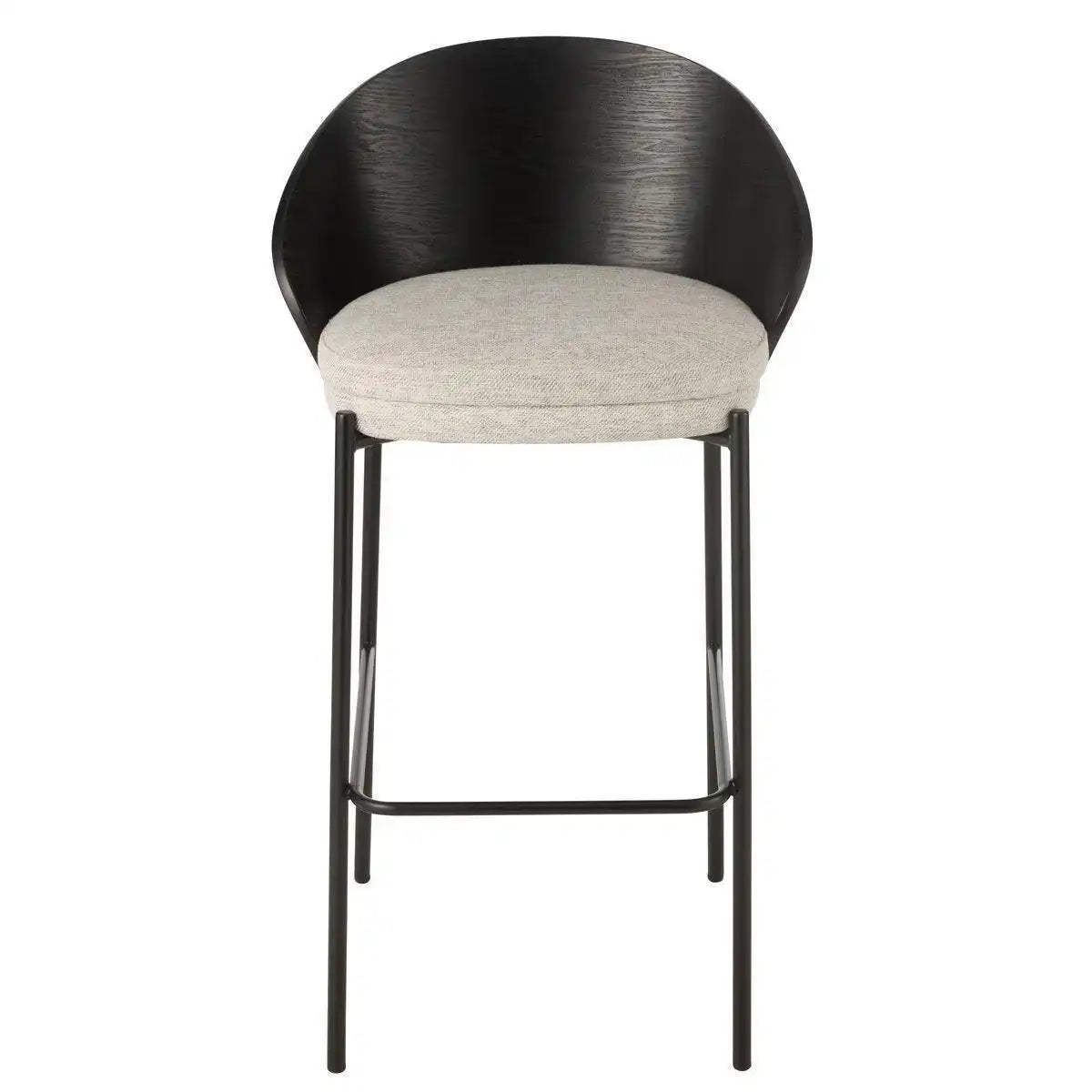 J-Line Barhocker Lone Sperrholz/Metall Schwarz/Grau - HomeDesign Knaus