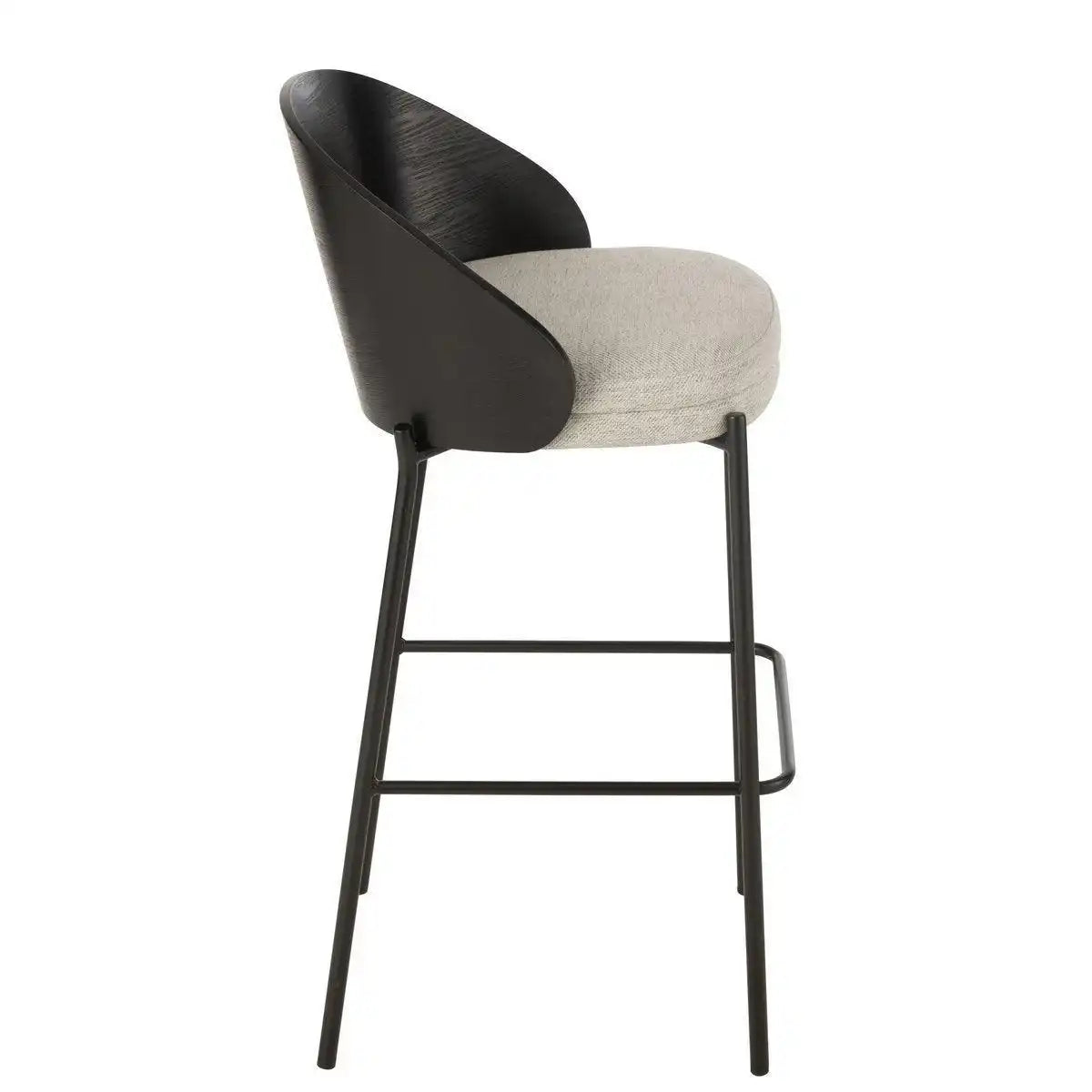 J-Line Barhocker Lone Sperrholz/Metall Schwarz/Grau - HomeDesign Knaus