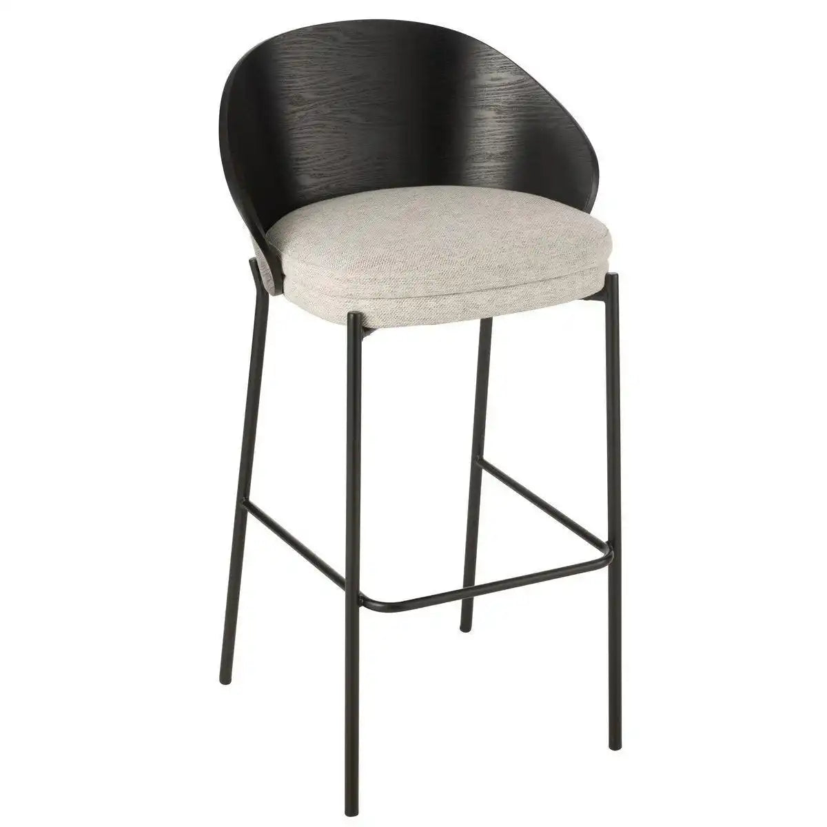 J-Line Barhocker Lone Sperrholz/Metall Schwarz/Grau - HomeDesign Knaus