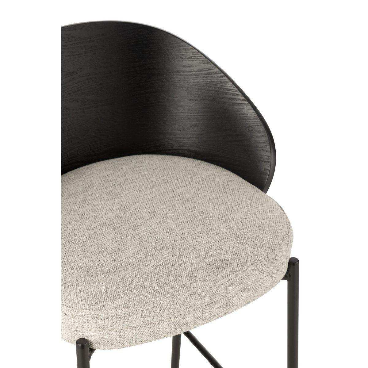 J-Line Barhocker Lone Sperrholz/Metall Schwarz/Grau - HomeDesign Knaus