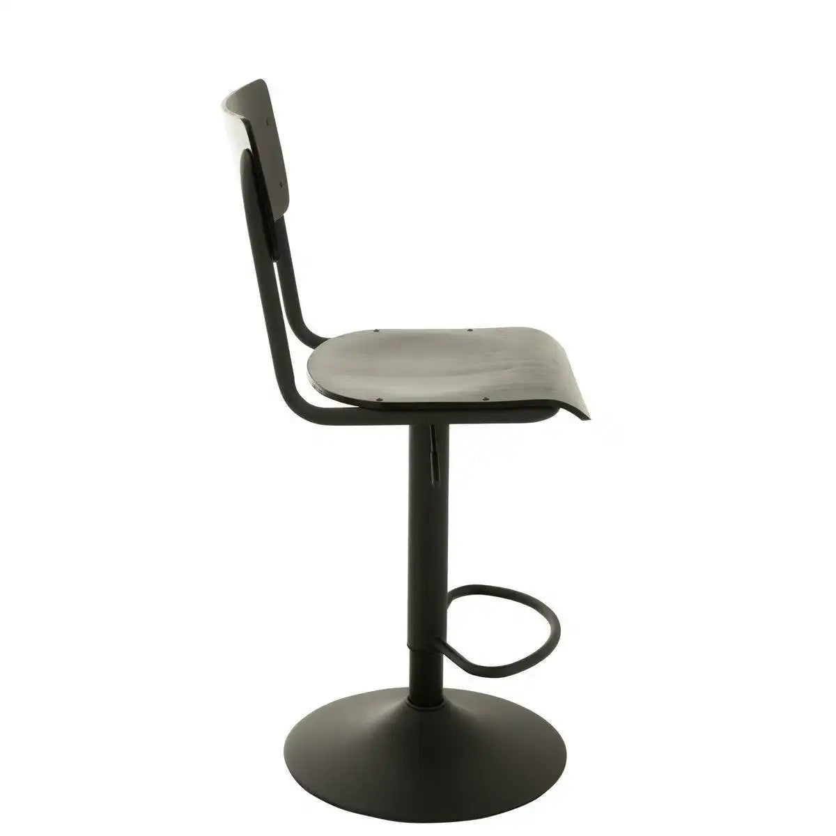J-Line Barstuhl - Holz/Metall - Schwarz - 2 Stück - HomeDesign Knaus