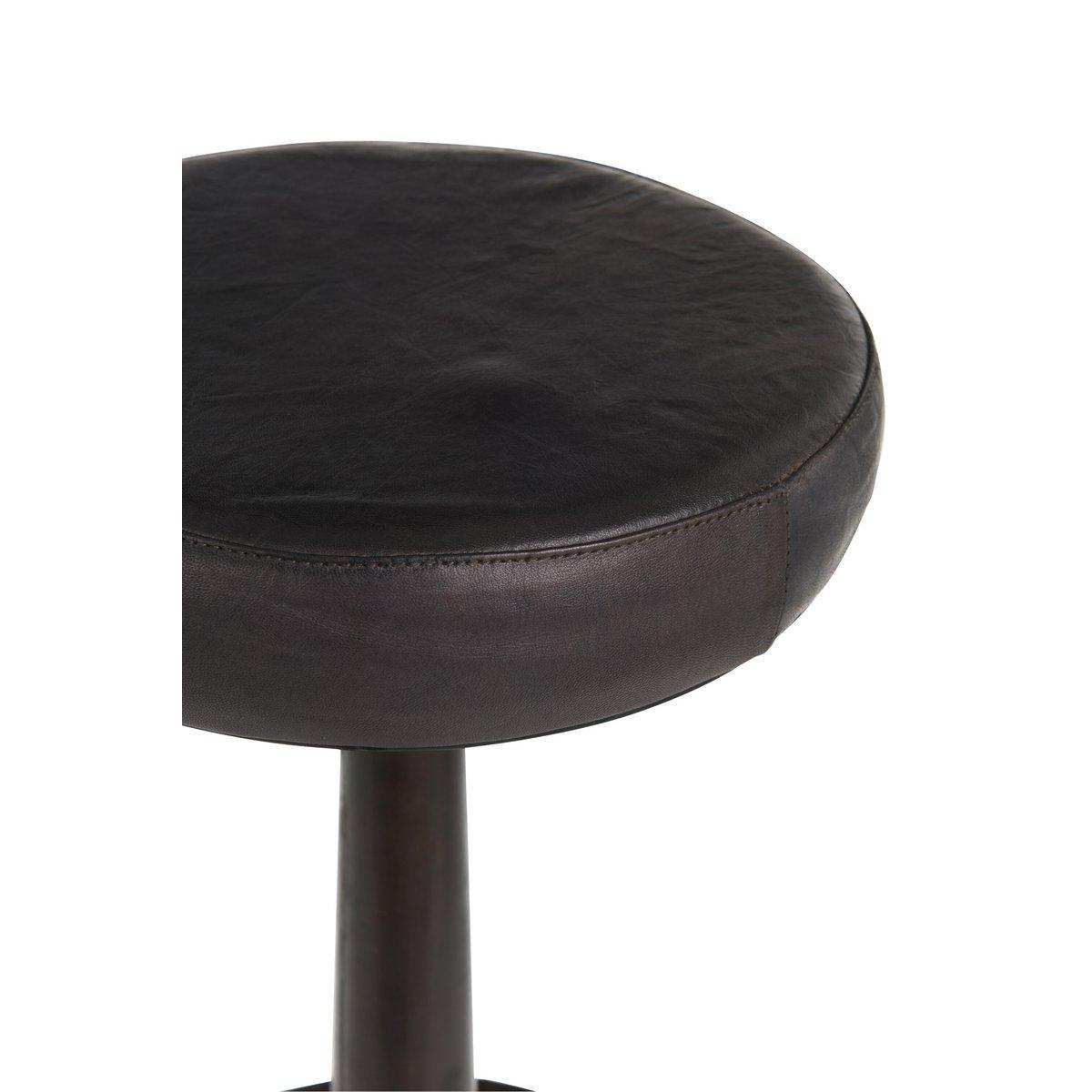 J-Line Barstuhl - Leder/Metall - Schwarz - HomeDesign Knaus