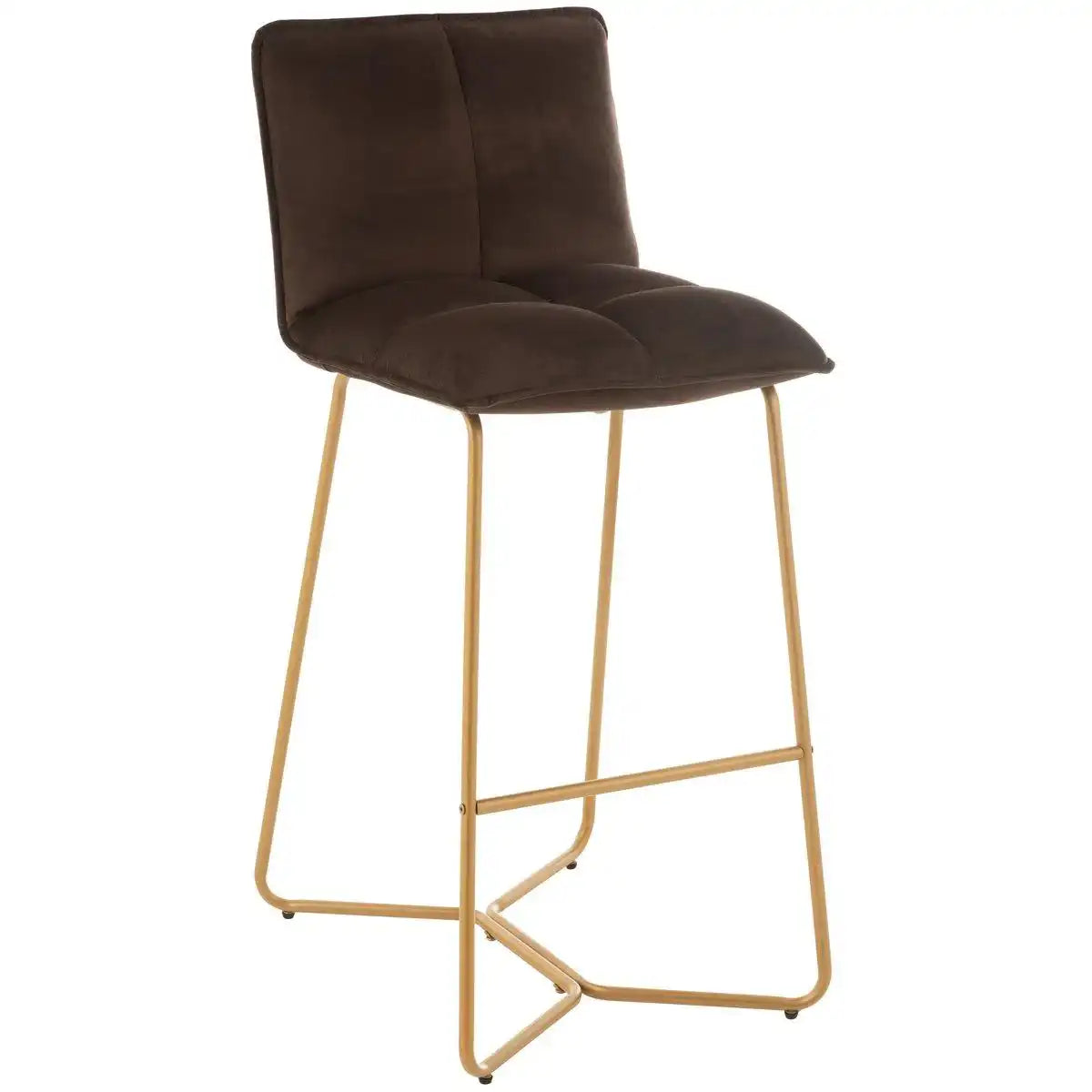 J-Line Barstuhl Pierre - Metall/Textil - Dunkelbraun - HomeDesign Knaus