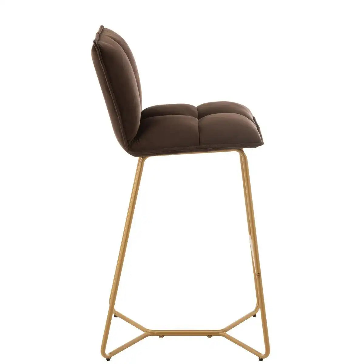 J-Line Barstuhl Pierre - Metall/Textil - Dunkelbraun - HomeDesign Knaus