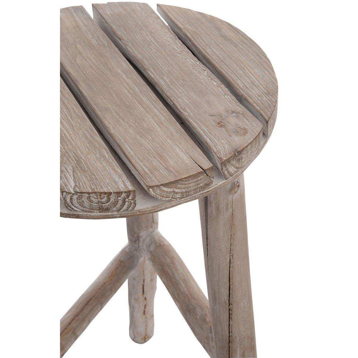 J-Line Barstuhl Rund – Holz – Weiß – Mittelgroß - HomeDesign Knaus