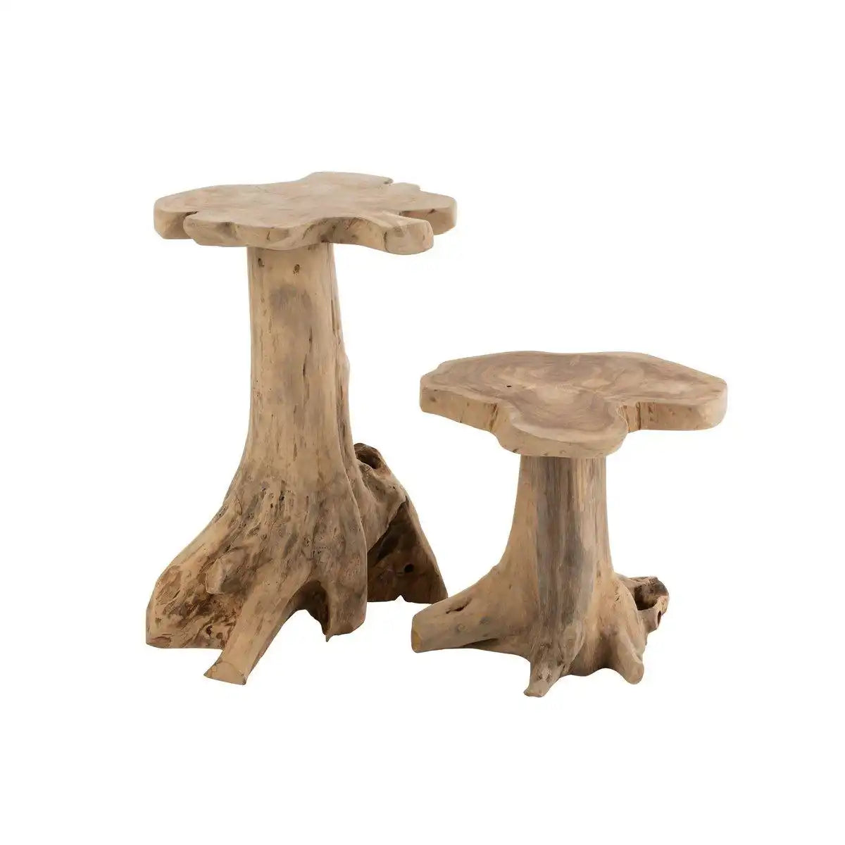 J-Line Beistelltisch Amy Teak – Holz – Natur – groß - HomeDesign Knaus
