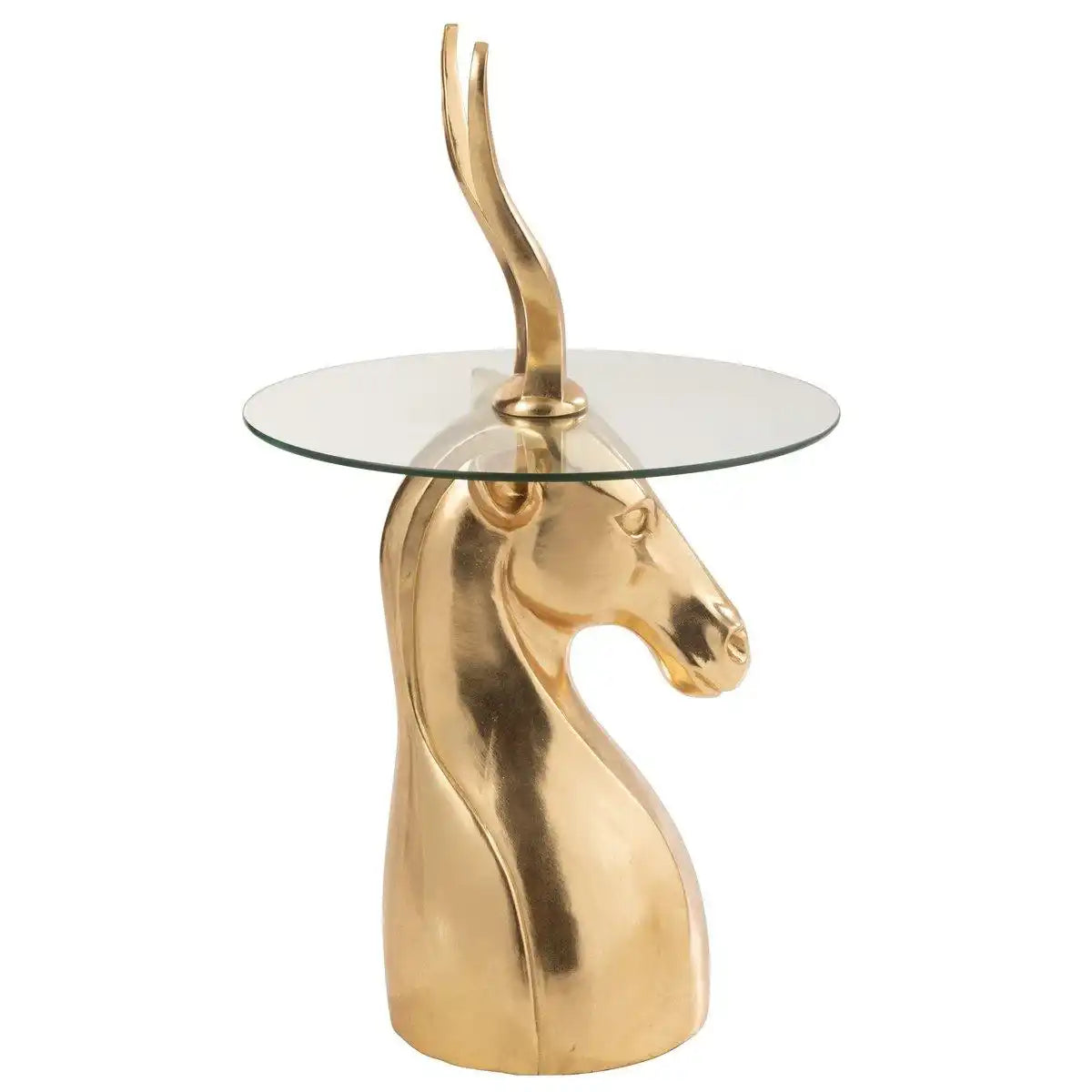 J-Line Beistelltisch Antelope Harz/Glas Gold - HomeDesign Knaus