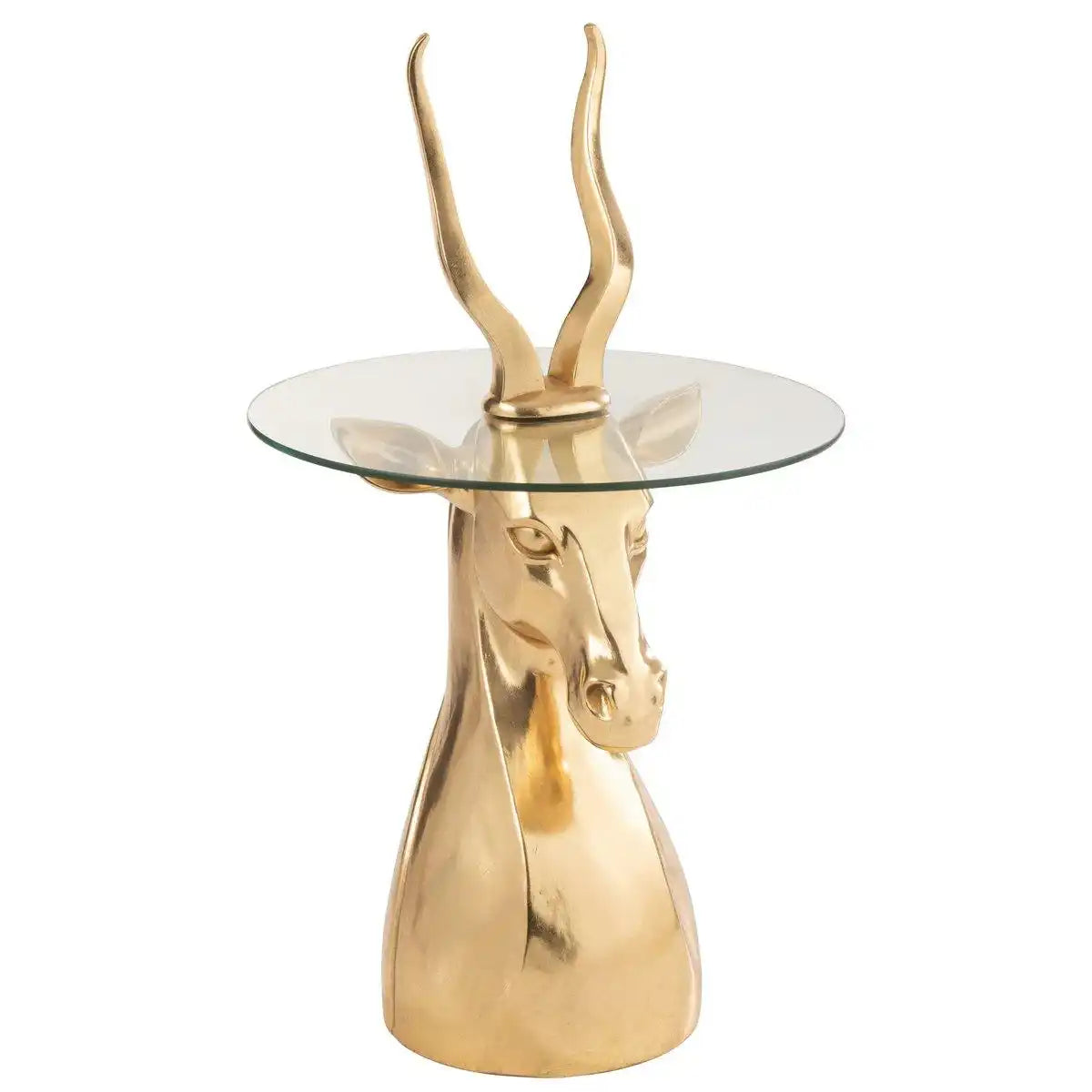 J-Line Beistelltisch Antelope Harz/Glas Gold - HomeDesign Knaus