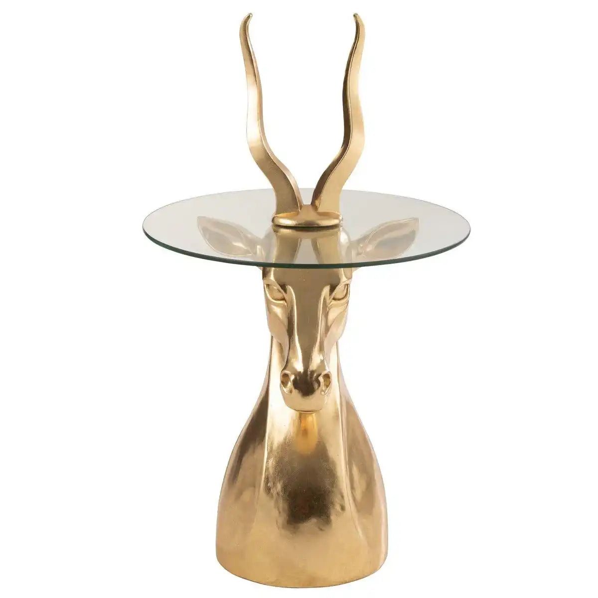 J-Line Beistelltisch Antelope Harz/Glas Gold - HomeDesign Knaus