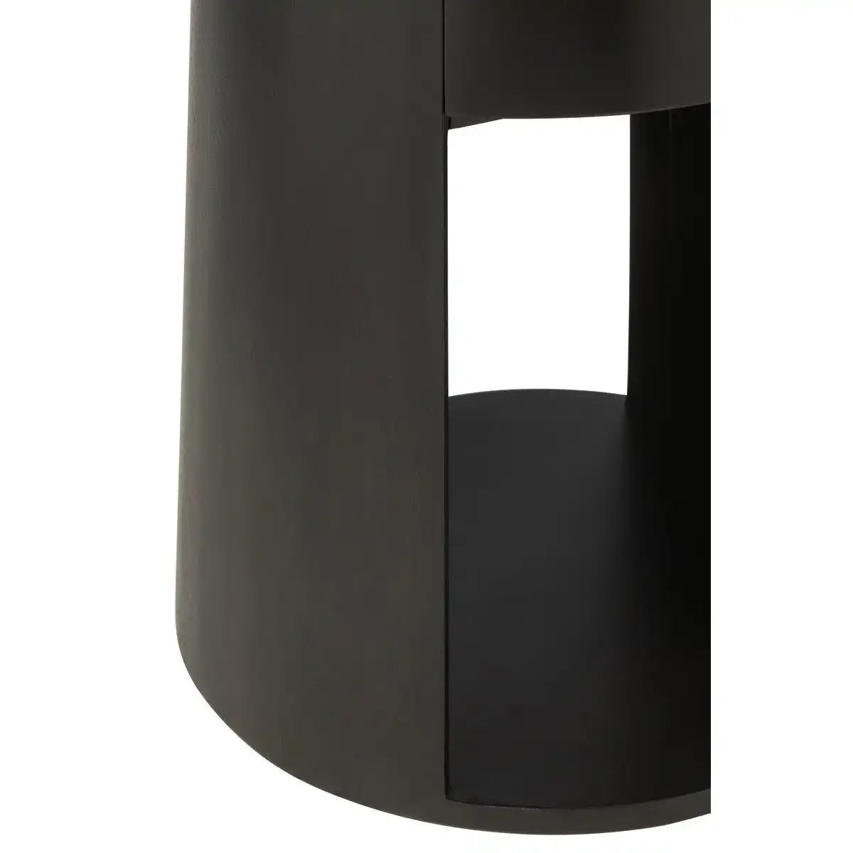 J-Line Beistelltisch aus gezeichnetem Mangoholz/MDF schwarz - HomeDesign Knaus