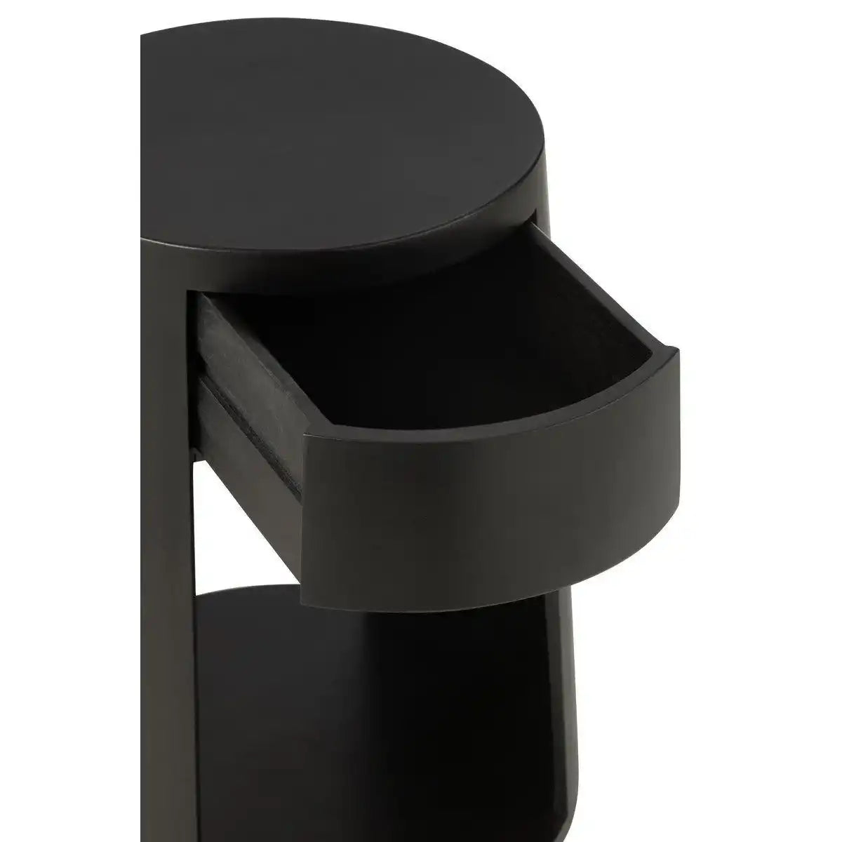 J-Line Beistelltisch aus gezeichnetem Mangoholz/MDF schwarz - HomeDesign Knaus