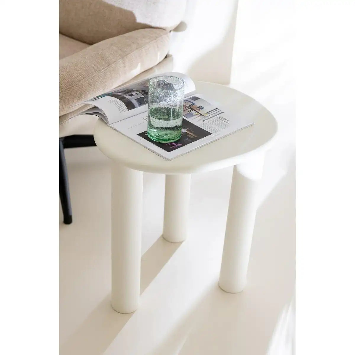 J-Line Beistelltisch Bali MDF/PVC Weiß Klein - HomeDesign Knaus