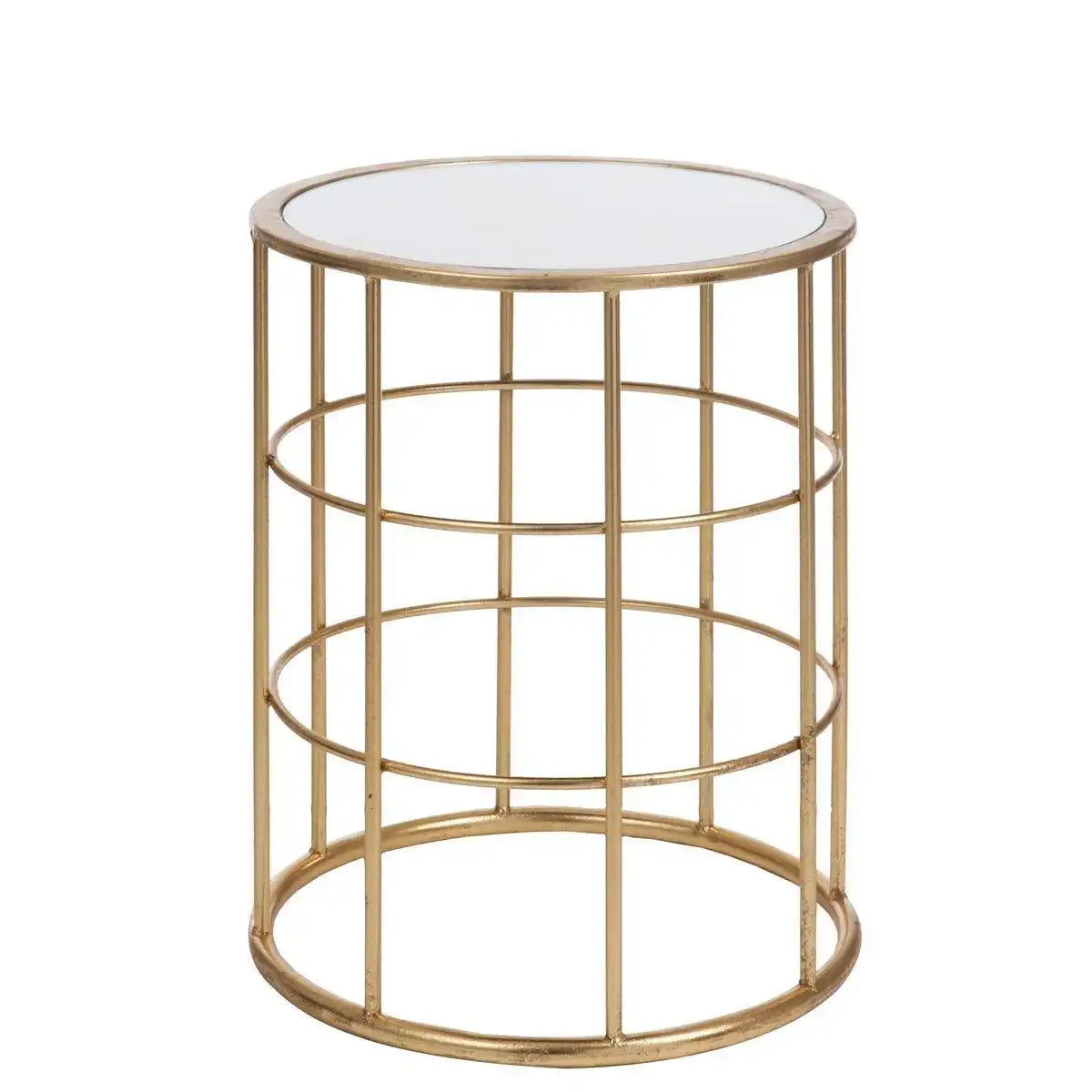 J-Line Beistelltisch Bars – Metall/Glas – Gold - HomeDesign Knaus