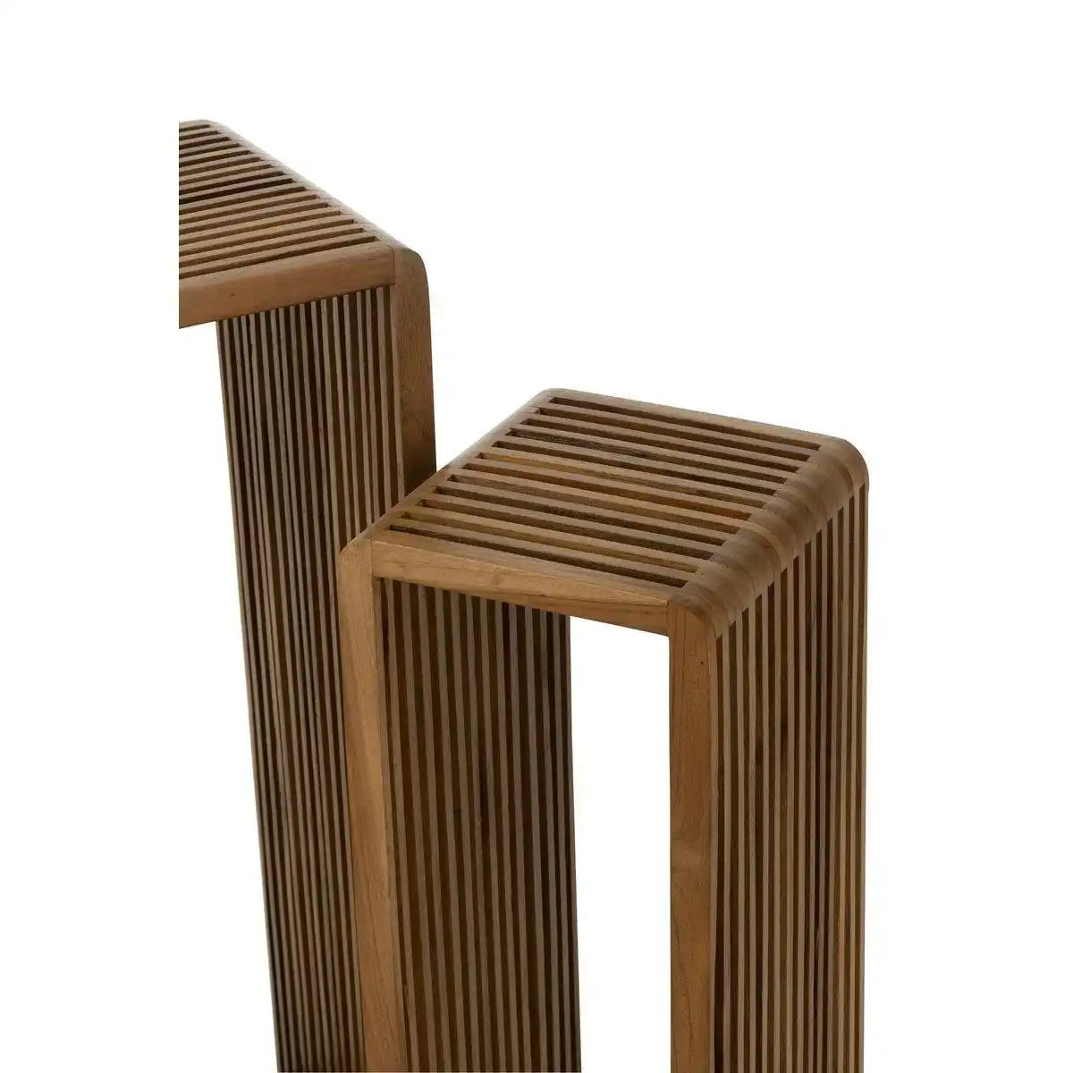 J-Line Beistelltisch Cube Recyceltes Teakholz – Naturholz – 2er-Set - HomeDesign Knaus