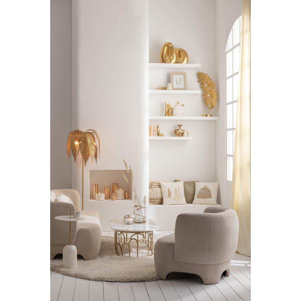 J-Line Beistelltisch Disc Metall Weiß/Gold - HomeDesign Knaus