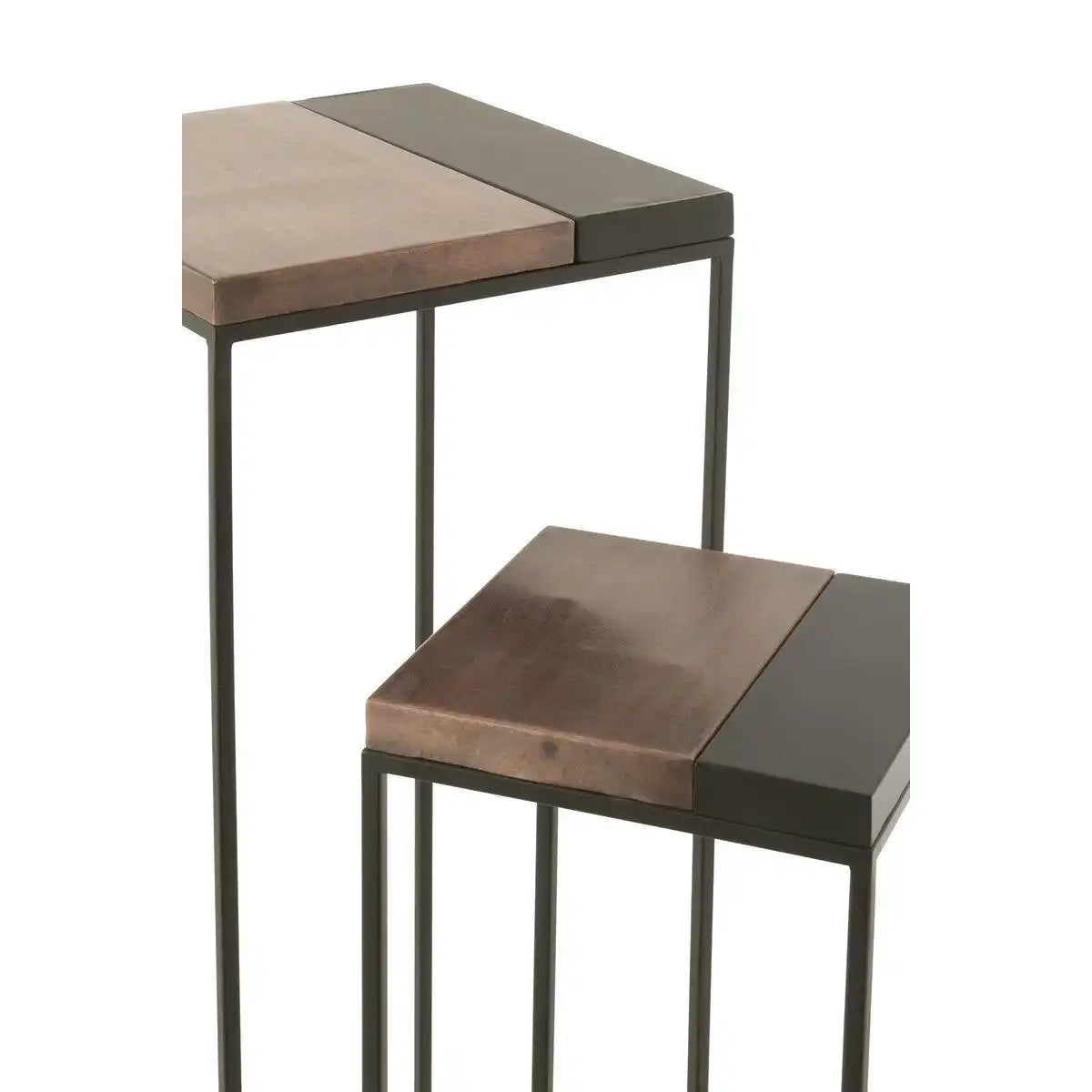 J-Line Beistelltisch High – Metall – Bronze/Schwarz – 2er-Set - HomeDesign Knaus