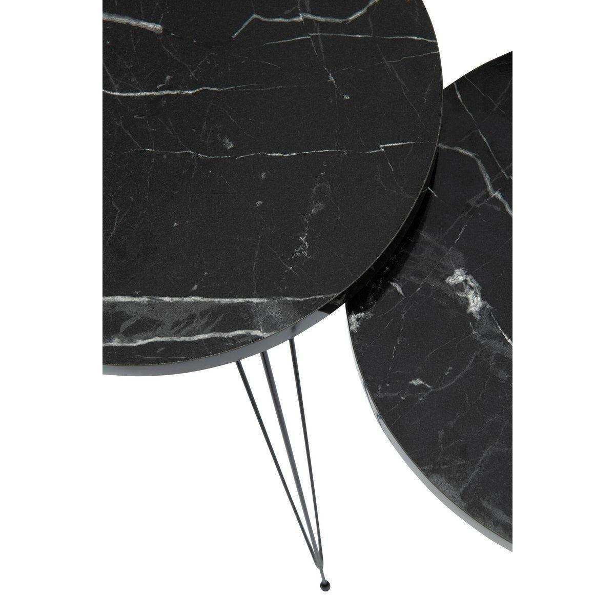 J-Line Beistelltisch – Kunststoff/Metall – Schwarz – 3er-Set - HomeDesign Knaus