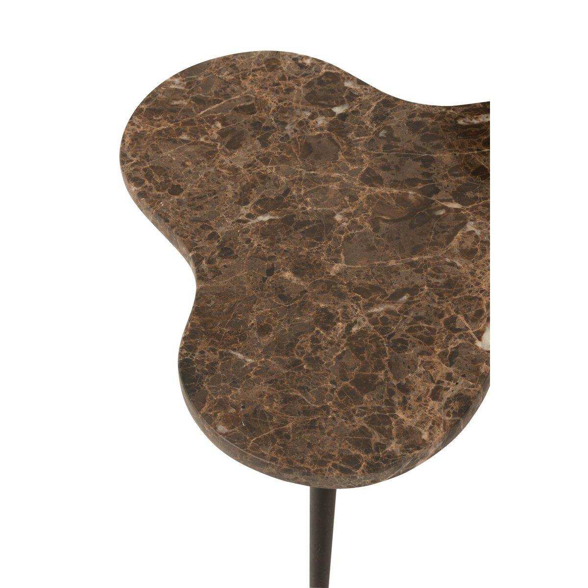 J-Line Beistelltisch – Marmor/Metall – Braun/Schwarz – - HomeDesign Knaus