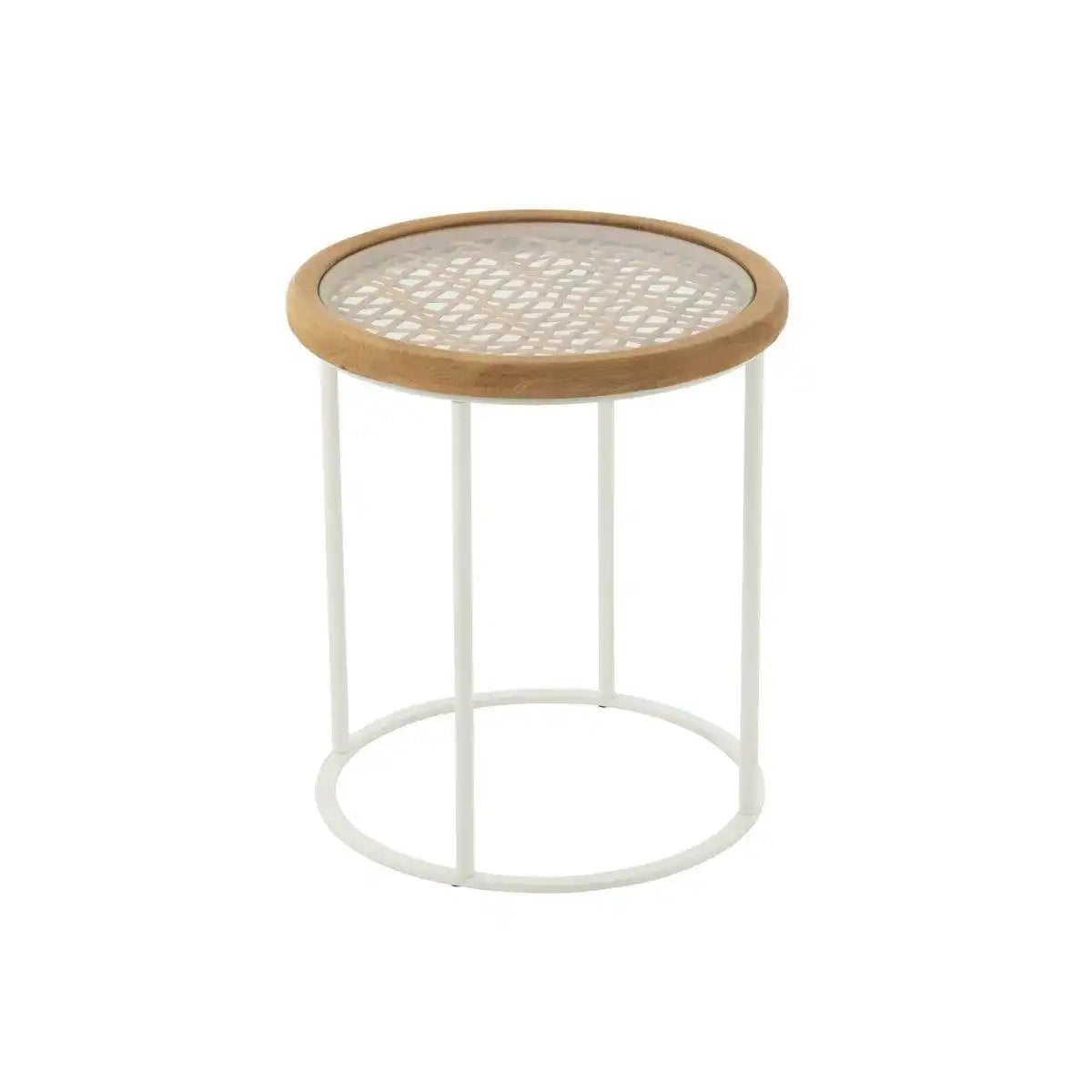 J-Line Beistelltisch Mati Fichte/Metall Natur/Weiß - HomeDesign Knaus