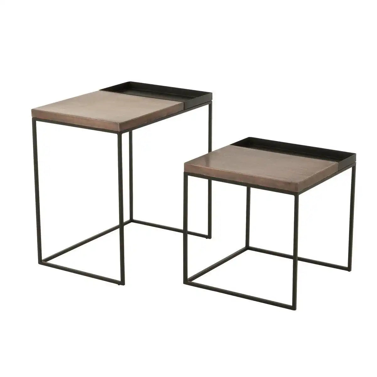 J-Line Beistelltisch – Metall – Bronze/Schwarz – 2er-Set - HomeDesign Knaus