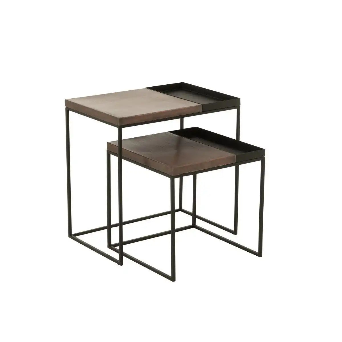 J-Line Beistelltisch – Metall – Bronze/Schwarz – 2er-Set - HomeDesign Knaus