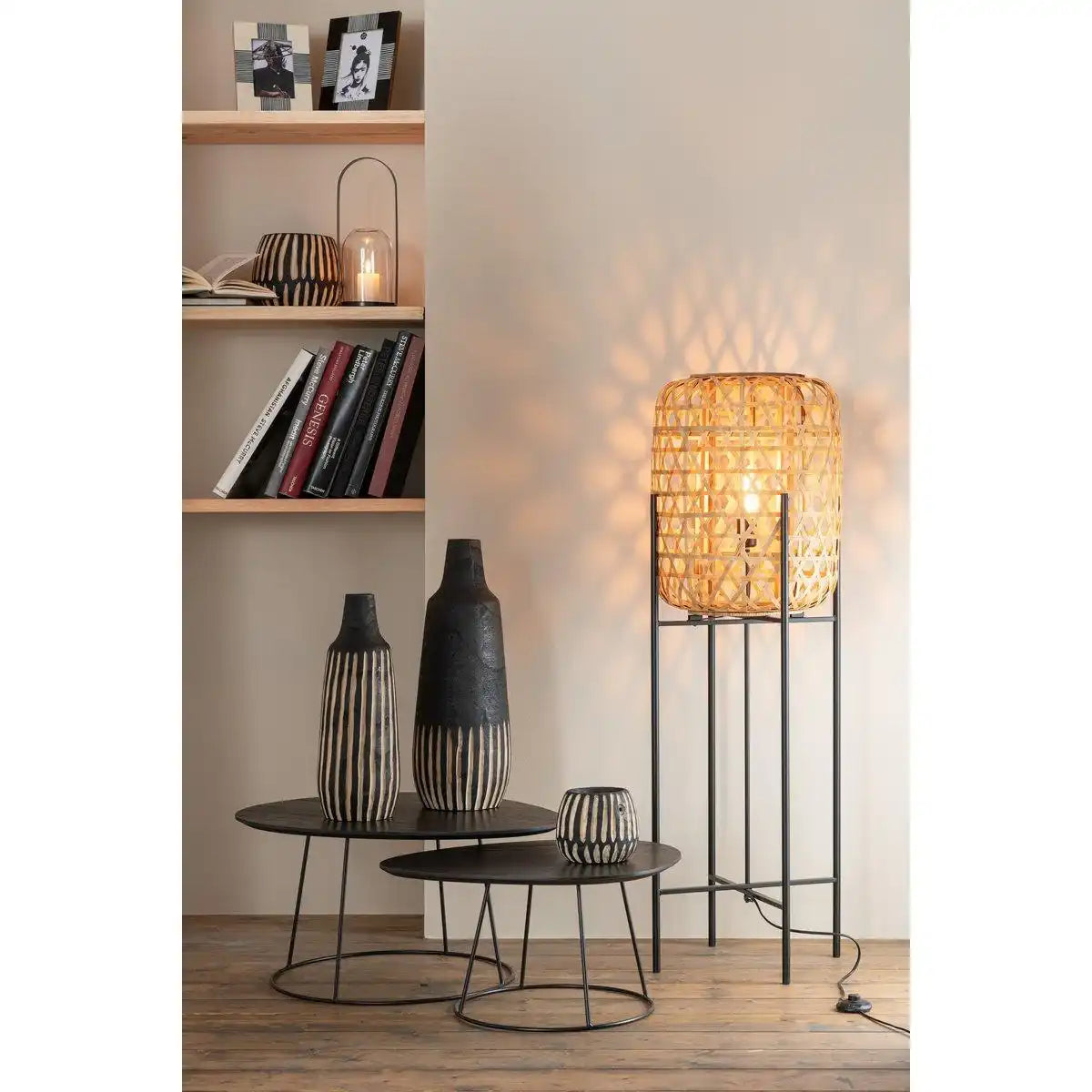 J-Line Beistelltisch Oval Holz/Metall Dunkelbraun L - HomeDesign Knaus