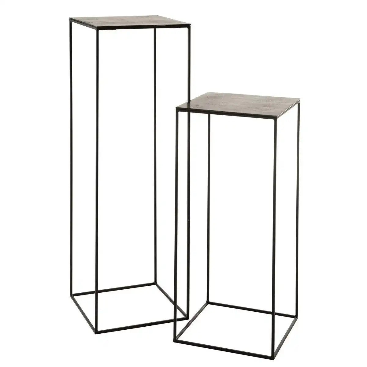 J-Line Beistelltisch Oxidize - Aluminium/Eisen - Schwarz/Grün - 2 Stück - HomeDesign Knaus