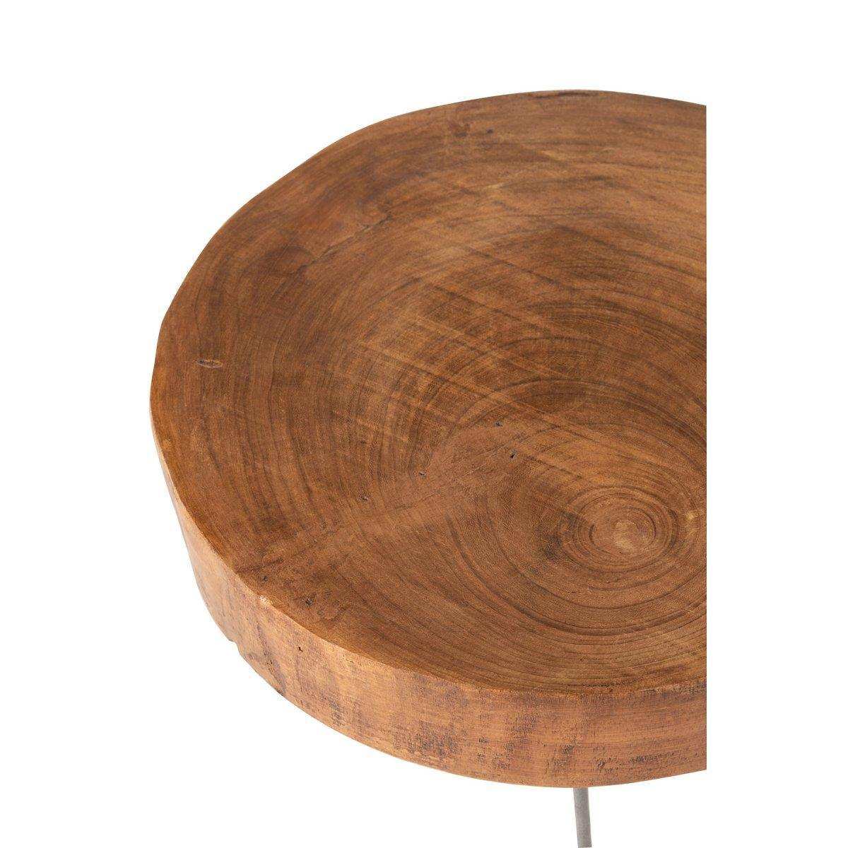 J-Line Beistelltisch Paulownia – Holz/Metall – braun – 2er-Set - HomeDesign Knaus