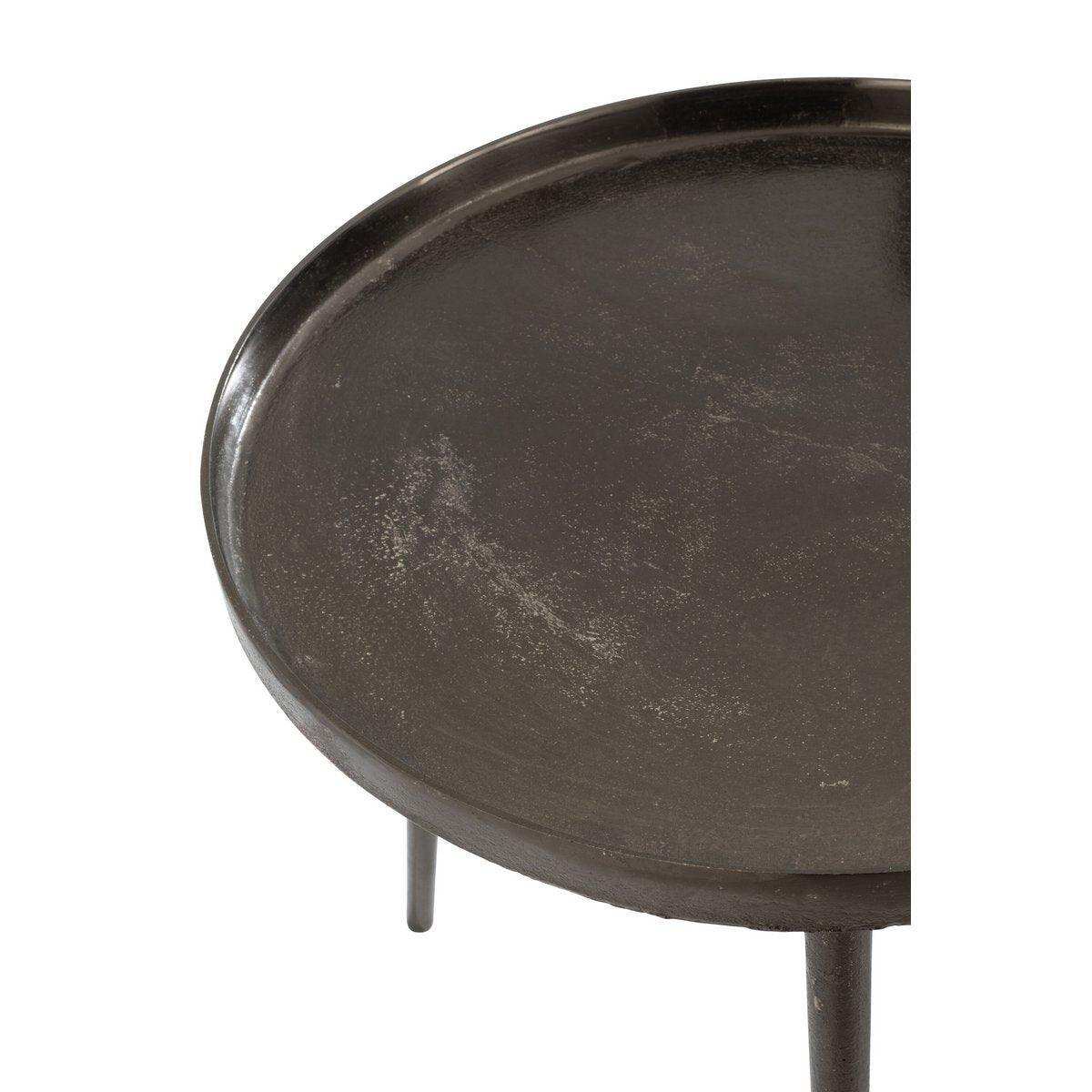 J-Line Beistelltisch Plateau Round – Metall – Dunkelgrau – 3er-Set - HomeDesign Knaus