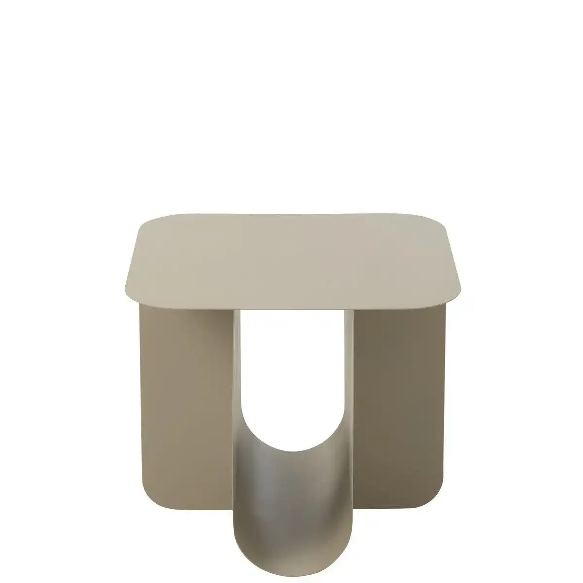 J-Line Beistelltisch, quadratisch, Metall, Beige - HomeDesign Knaus