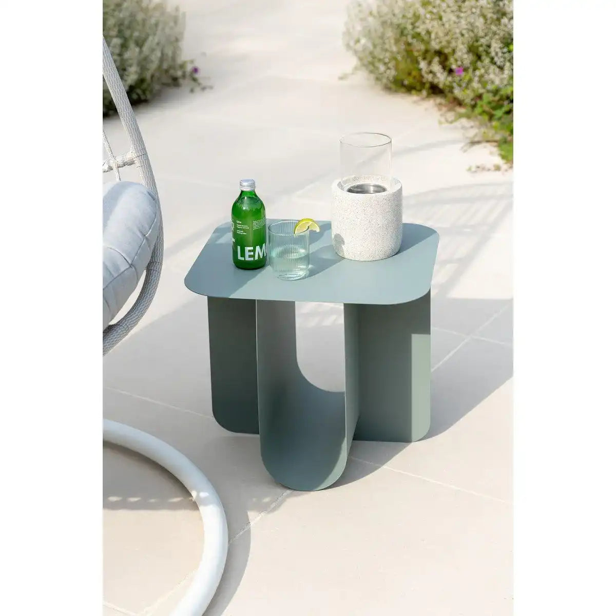 J-Line Beistelltisch, quadratisch, Metall, Grün - HomeDesign Knaus