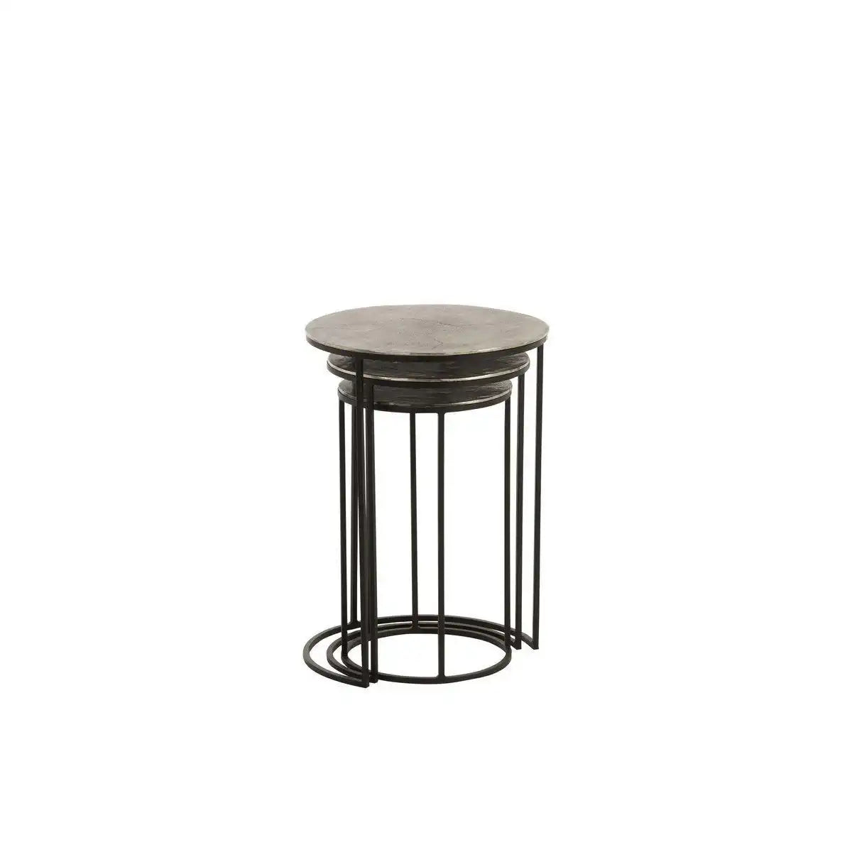J-Line Beistelltisch Rund – Aluminium – Schwarz/Grau – - HomeDesign Knaus