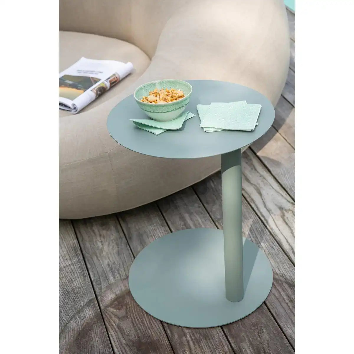 J-Line Beistelltisch Rund Metall Grün - HomeDesign Knaus