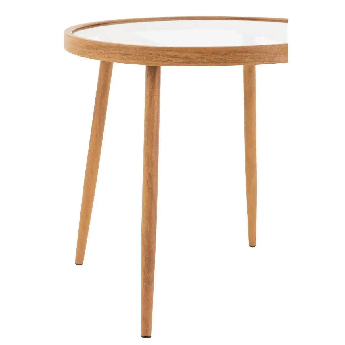 J-Line Beistelltisch Rund – Metall/Glas – Natur - HomeDesign Knaus