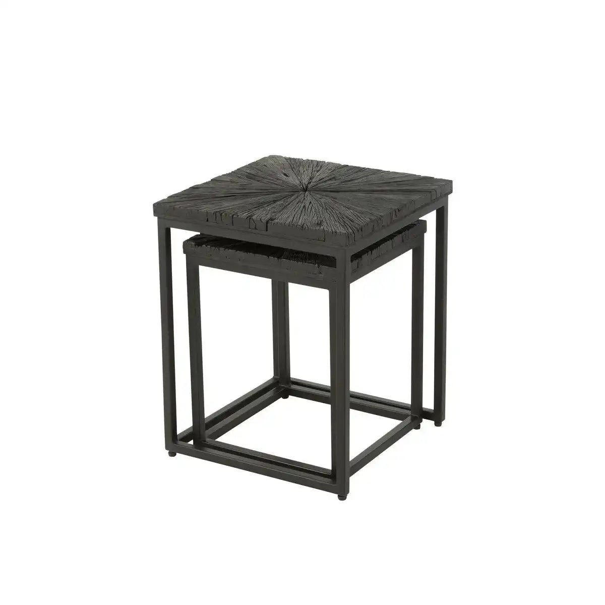 J-Line Beistelltisch Shanil – Holz/Eisen – Schwarz - HomeDesign Knaus