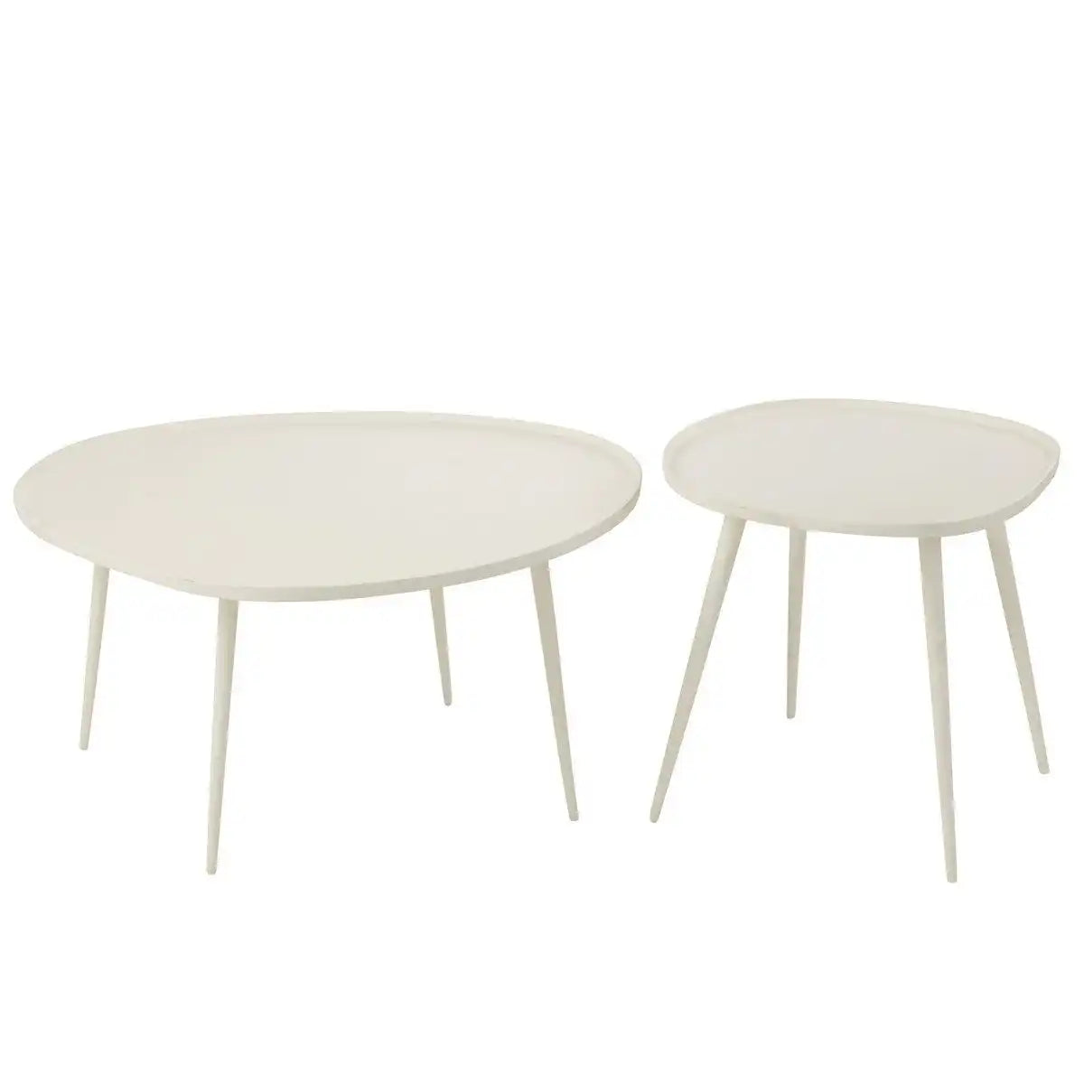J-Line Beistelltisch Vinta – Aluminium – Weiß - HomeDesign Knaus