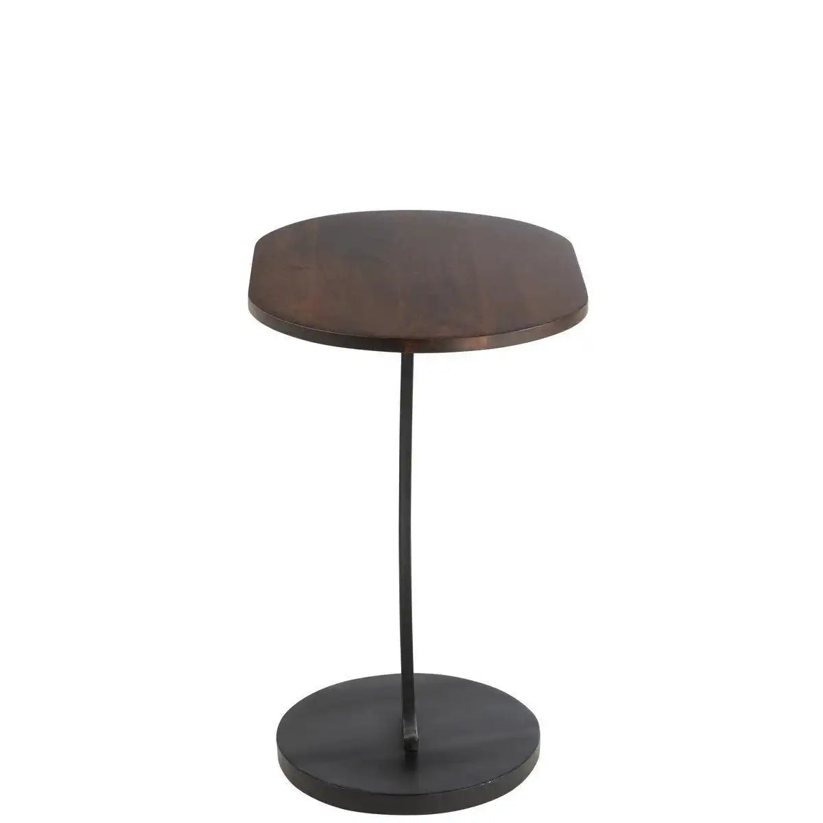 J-Line Bijzettafel Swoosh Ijzer/Mangohout Bruin/Zwart - HomeDesign Knaus