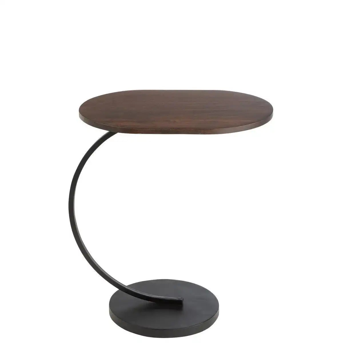 J-Line Bijzettafel Swoosh Ijzer/Mangohout Bruin/Zwart - HomeDesign Knaus