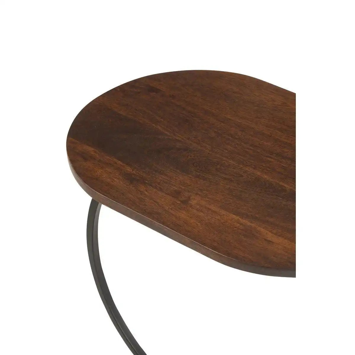 J-Line Bijzettafel Swoosh Ijzer/Mangohout Bruin/Zwart - HomeDesign Knaus