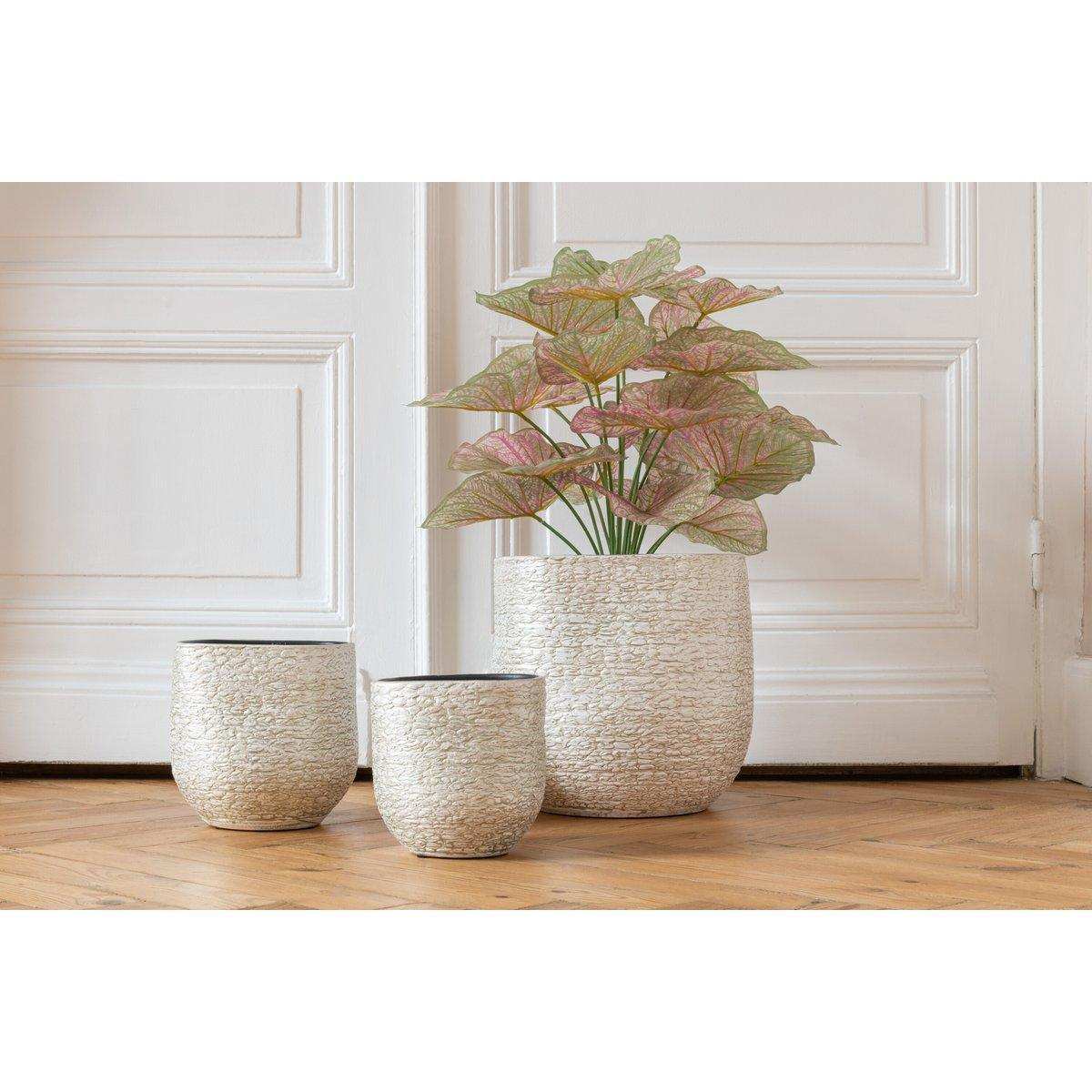 J-Line Blumentopf Audrey – Keramik – Champagner – groß – Ø 25,50 cm - HomeDesign Knaus