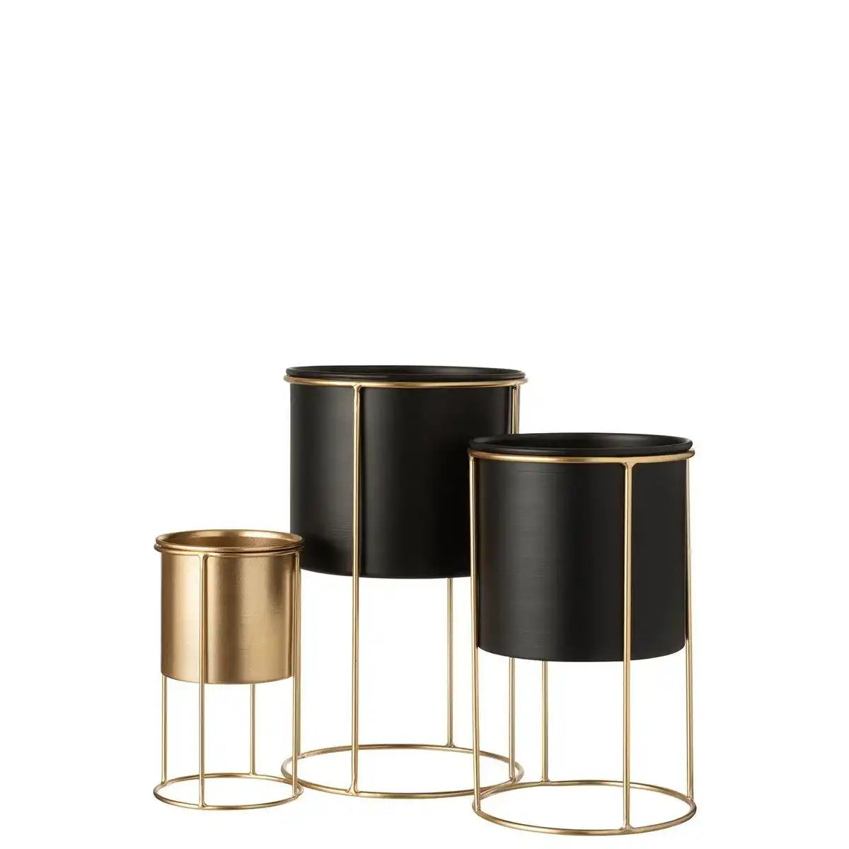 J-Line Blumentopf auf Fuß - Metall - Schwarz - Groß - Ø 18,00 cm - HomeDesign Knaus