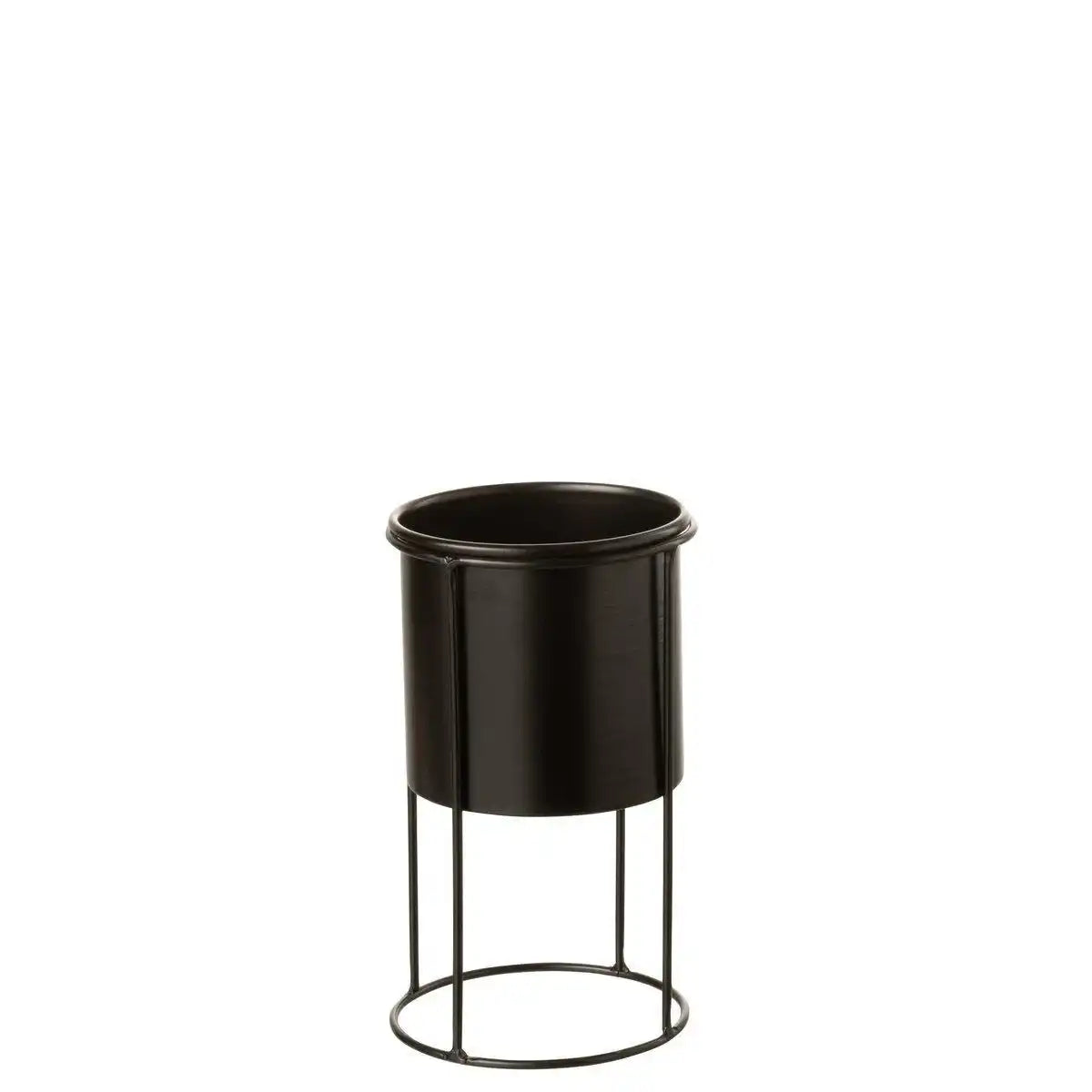J-Line Blumentopf auf Fuß - Metall - Schwarz - klein - Ø 11,00 cm - HomeDesign Knaus