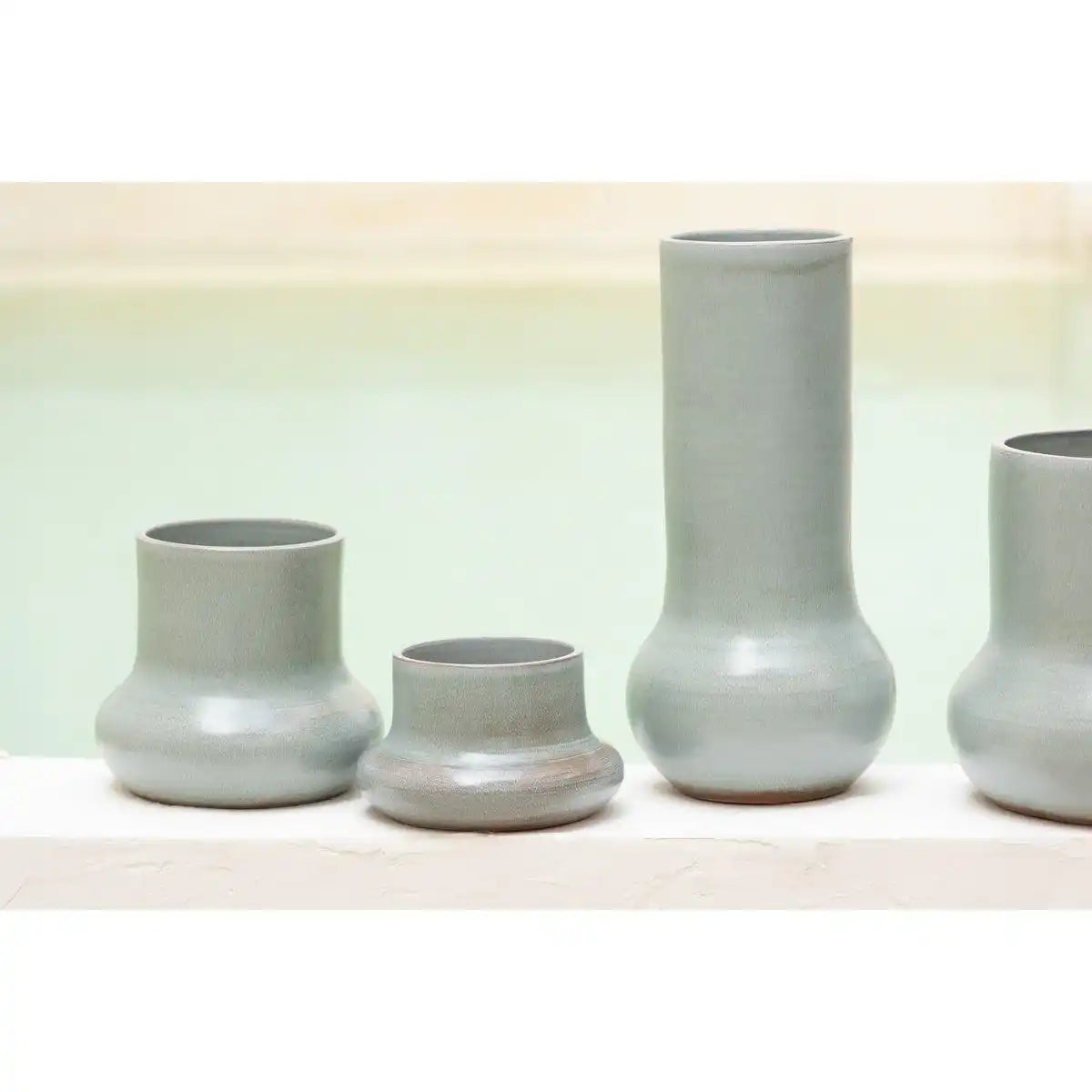 J-Line Blumentopf Bio-Keramik Grau Blau - HomeDesign Knaus
