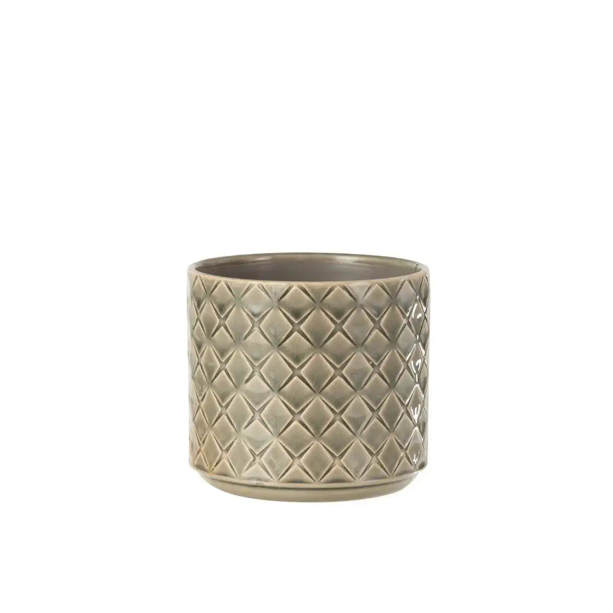 J-Line Blumentopf Cross Keramik D Grau Medium - HomeDesign Knaus