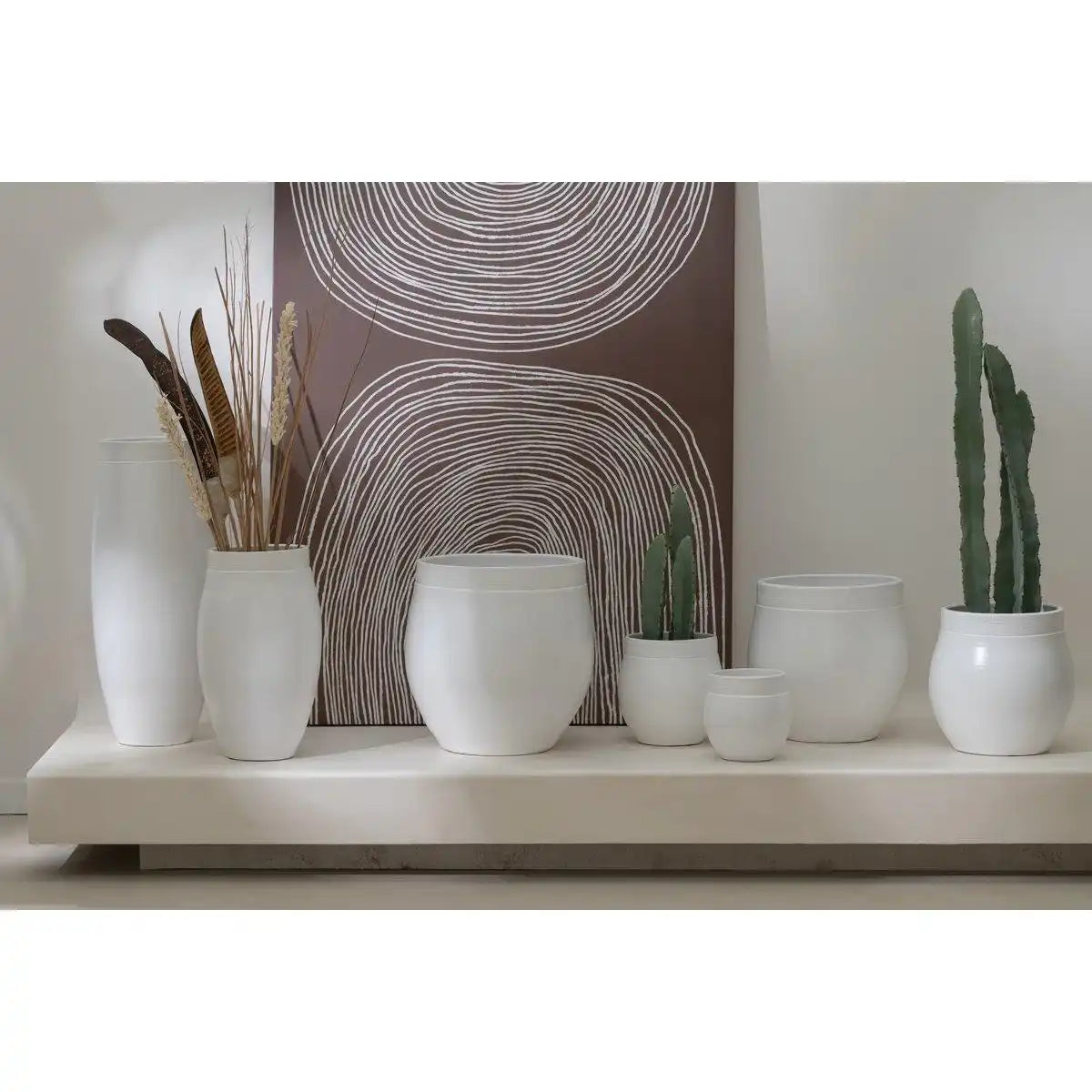 J-Line Blumentopf Gio - Keramik - Weiß - Mittel - Ø 25,00 cm - HomeDesign Knaus