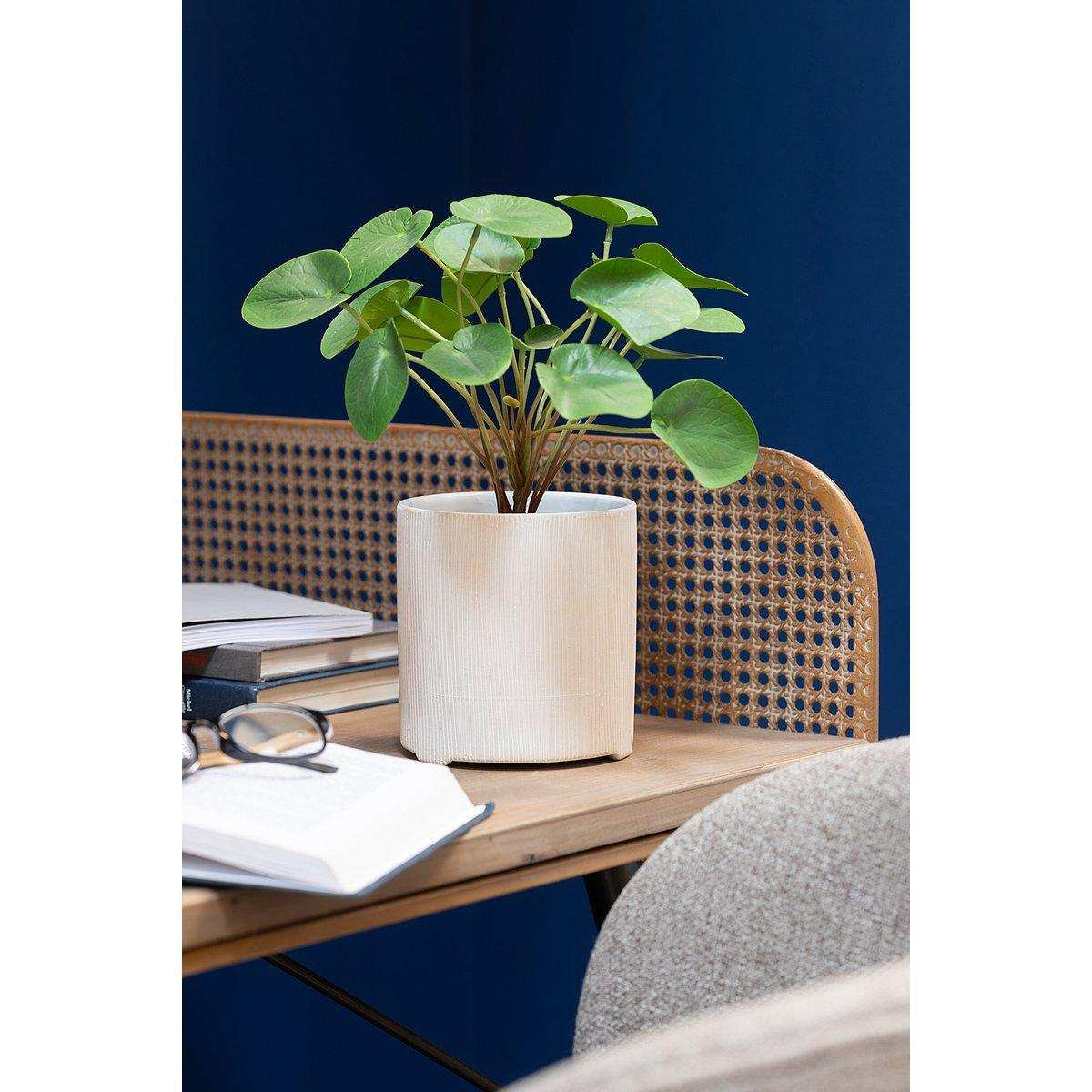 J-Line Blumentopf Maria Rund - Keramik - Weiß - Ø 12 cm - - HomeDesign Knaus
