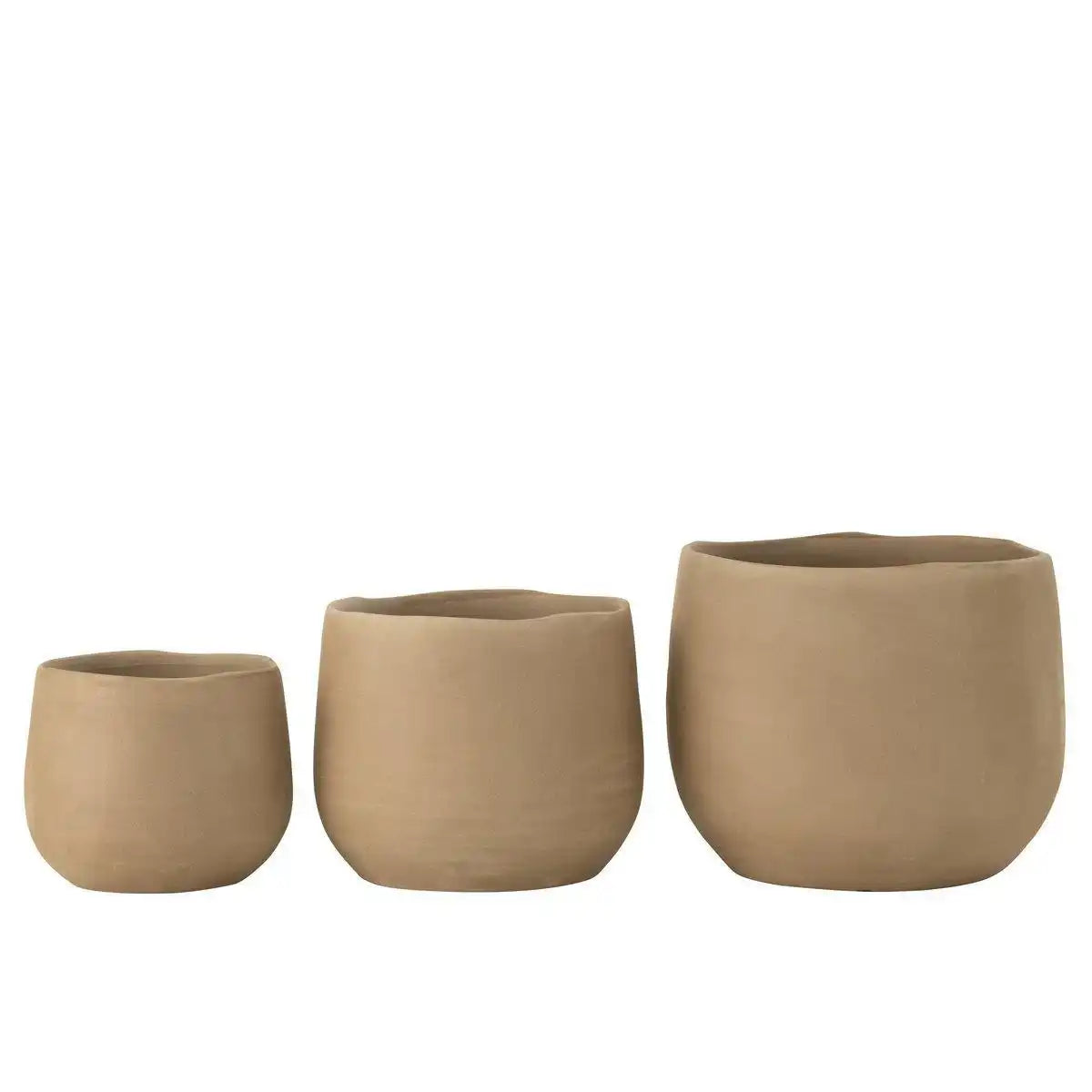 J-Line Blumentopf Plain – Keramik – Beige – groß - HomeDesign Knaus